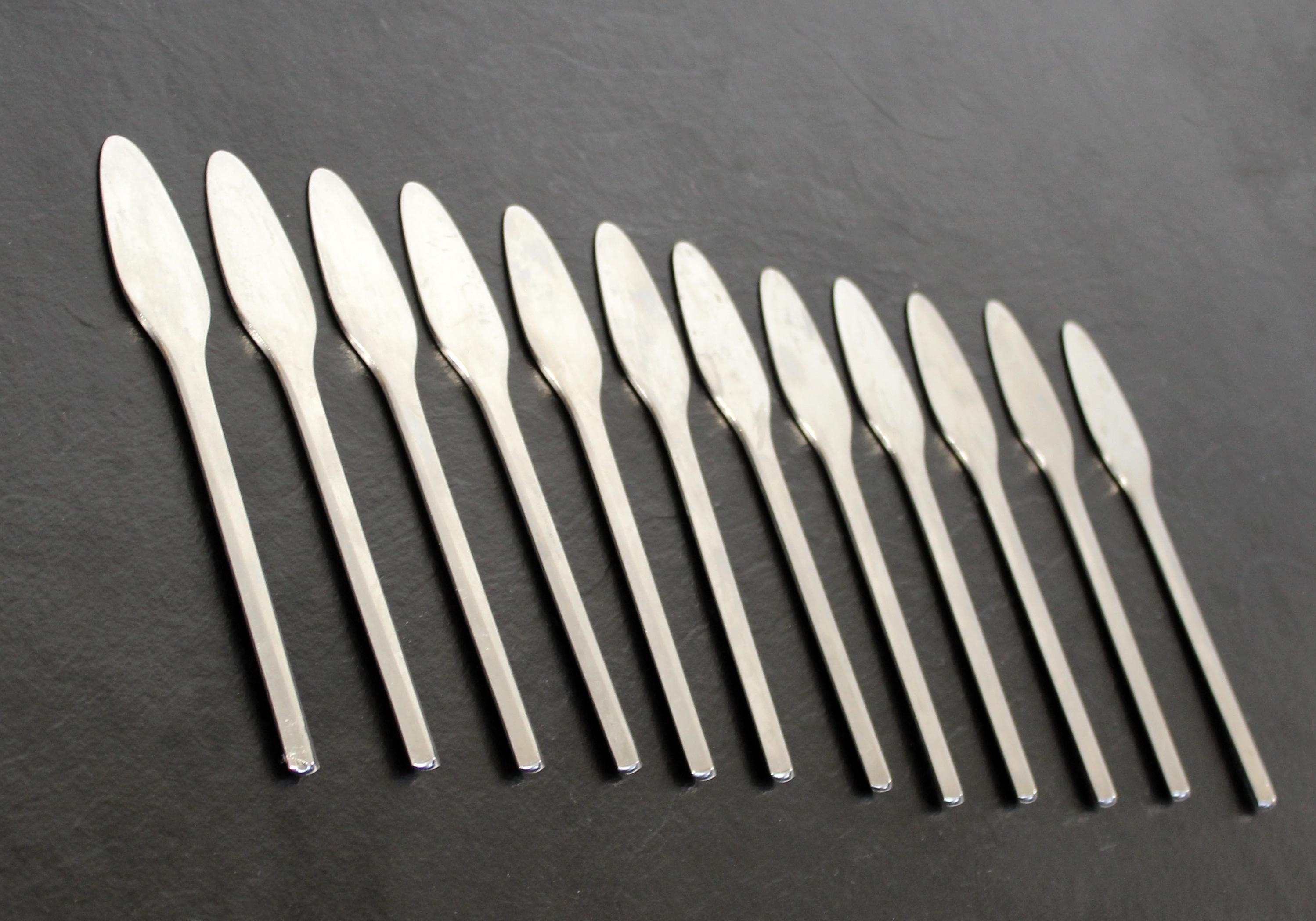 Mid-Century Modern Georg Jensen Prism Stainless Steel Butter Knives, Denmark In Good Condition In Keego Harbor, MI