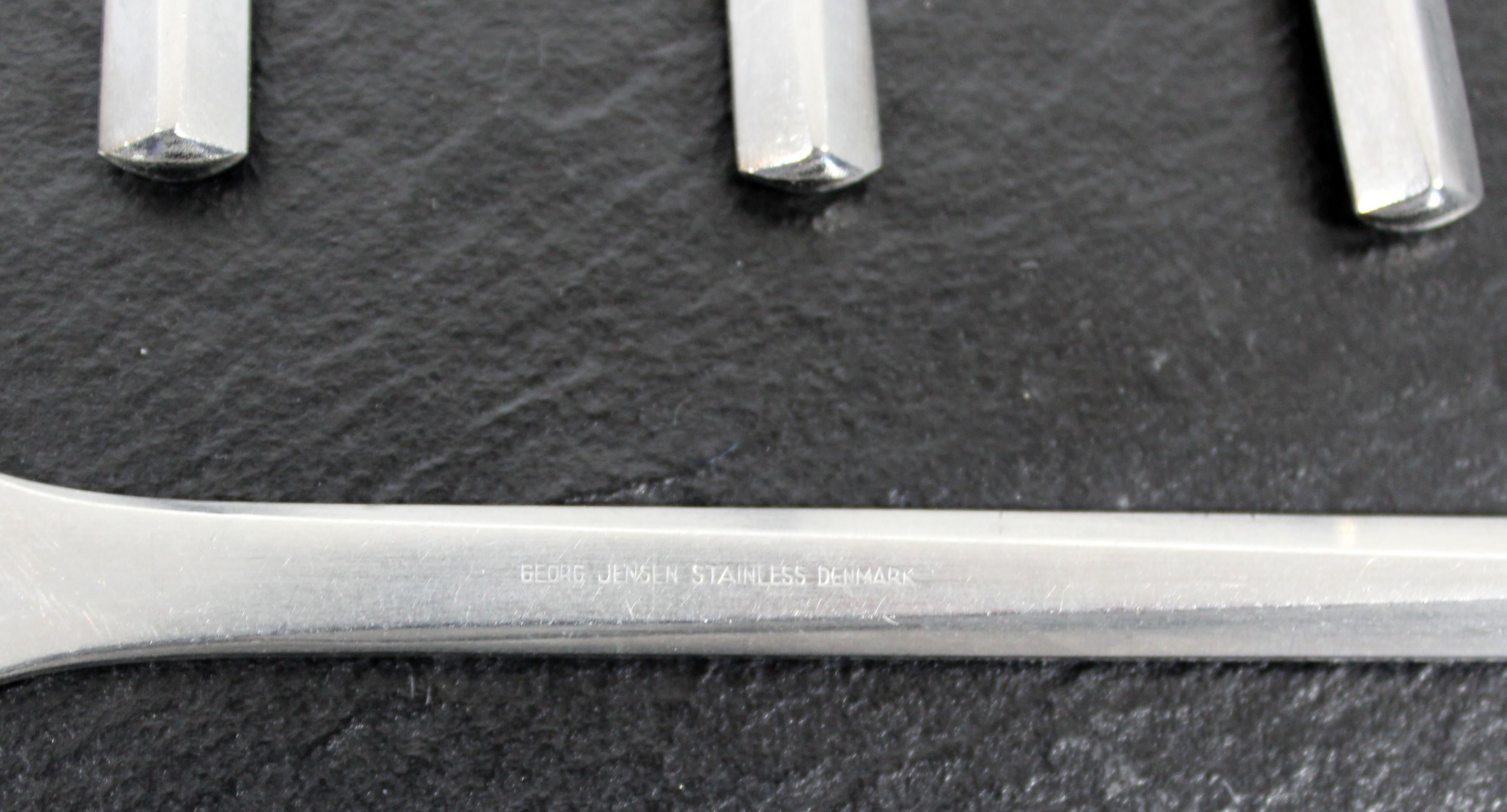 Mid-20th Century Mid-Century Modern Georg Jensen Prism Stainless Steel Butter Knives, Denmark