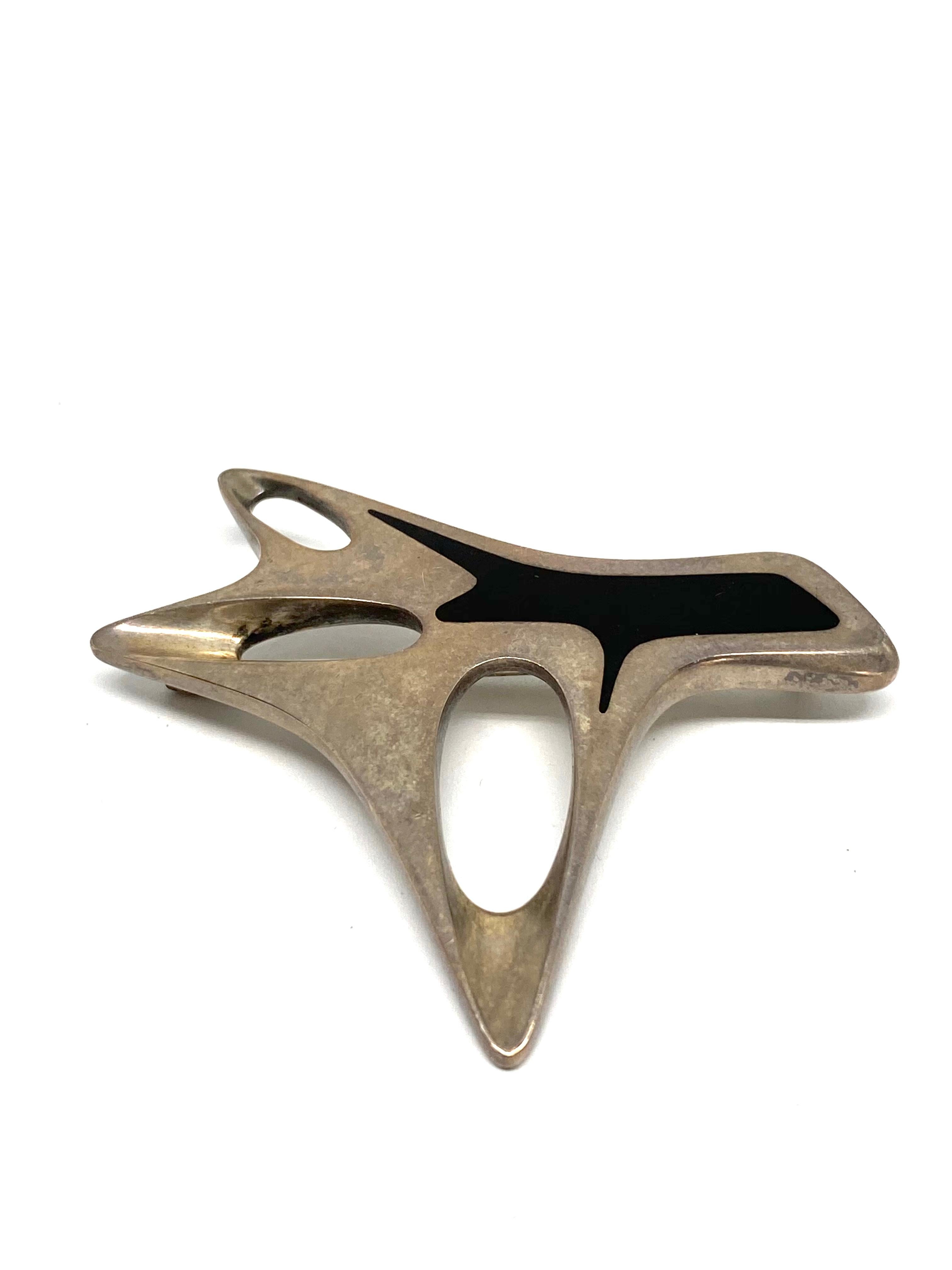 Abstract Sterling Silver Pin