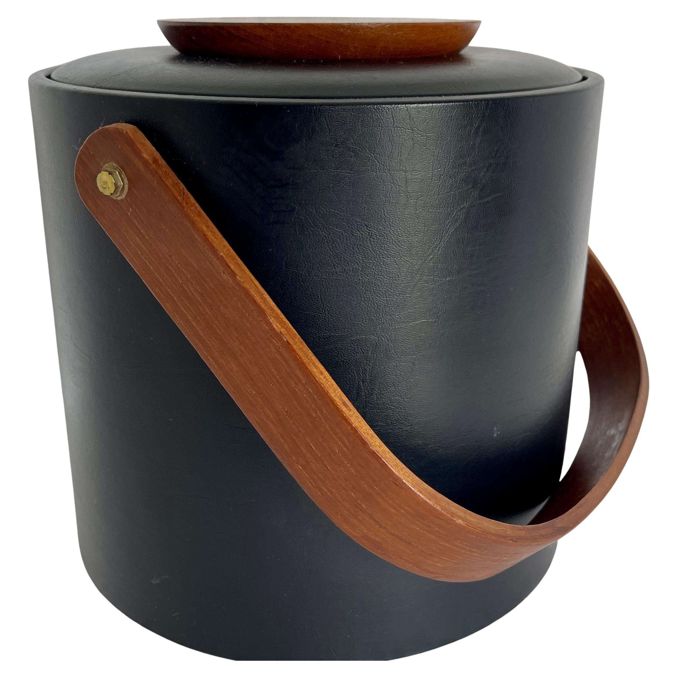 Faux Leather Mid-Century Modern George Briard Ice Bucket, circa 1960's