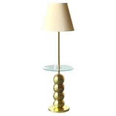 Mid Century Modern George Kovacs Brass Stacked Ball Chrome Floor Lamp