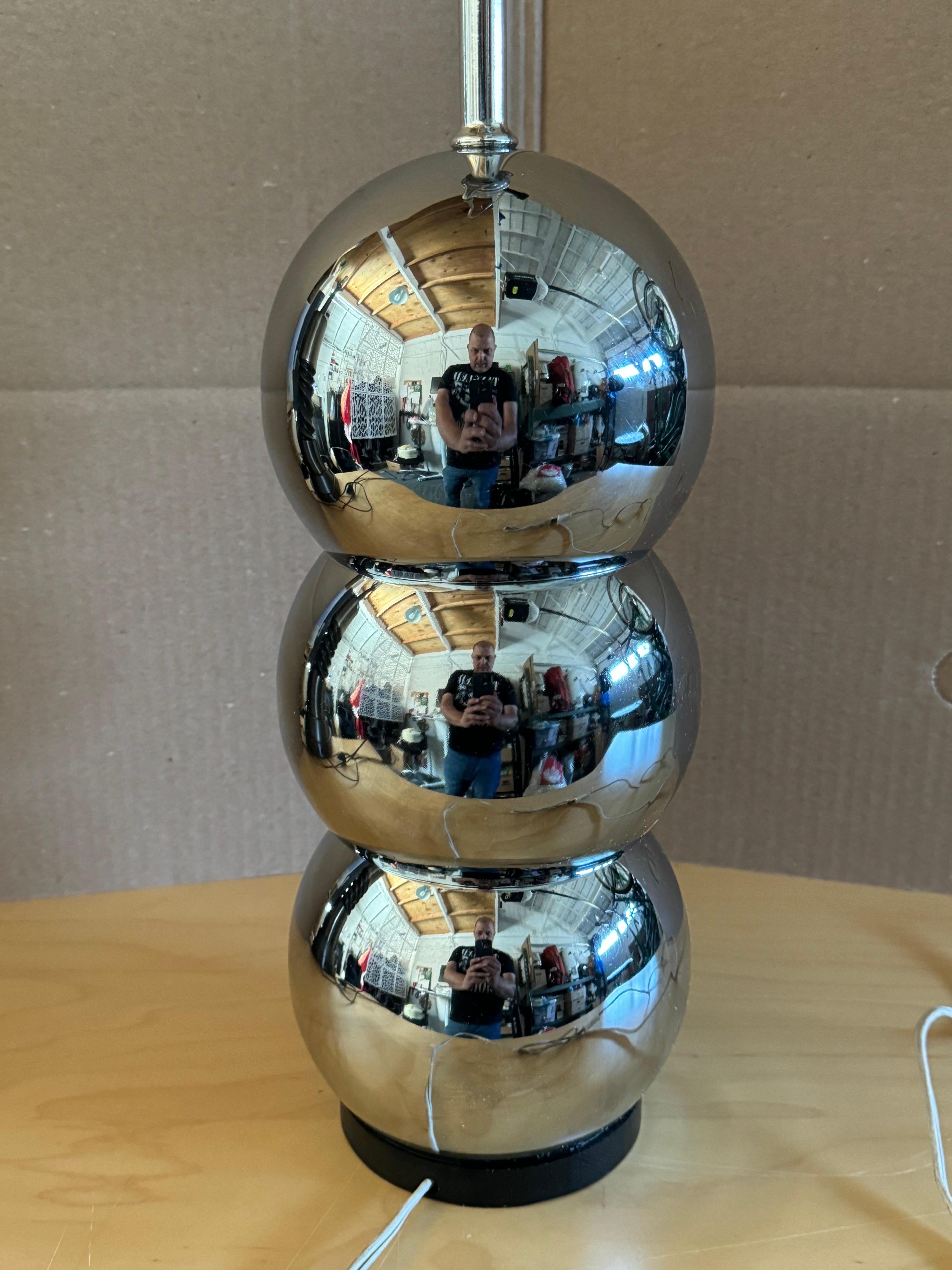 Space Age Mid Century Modern George Kovacs Style Chrome Ball Lamp