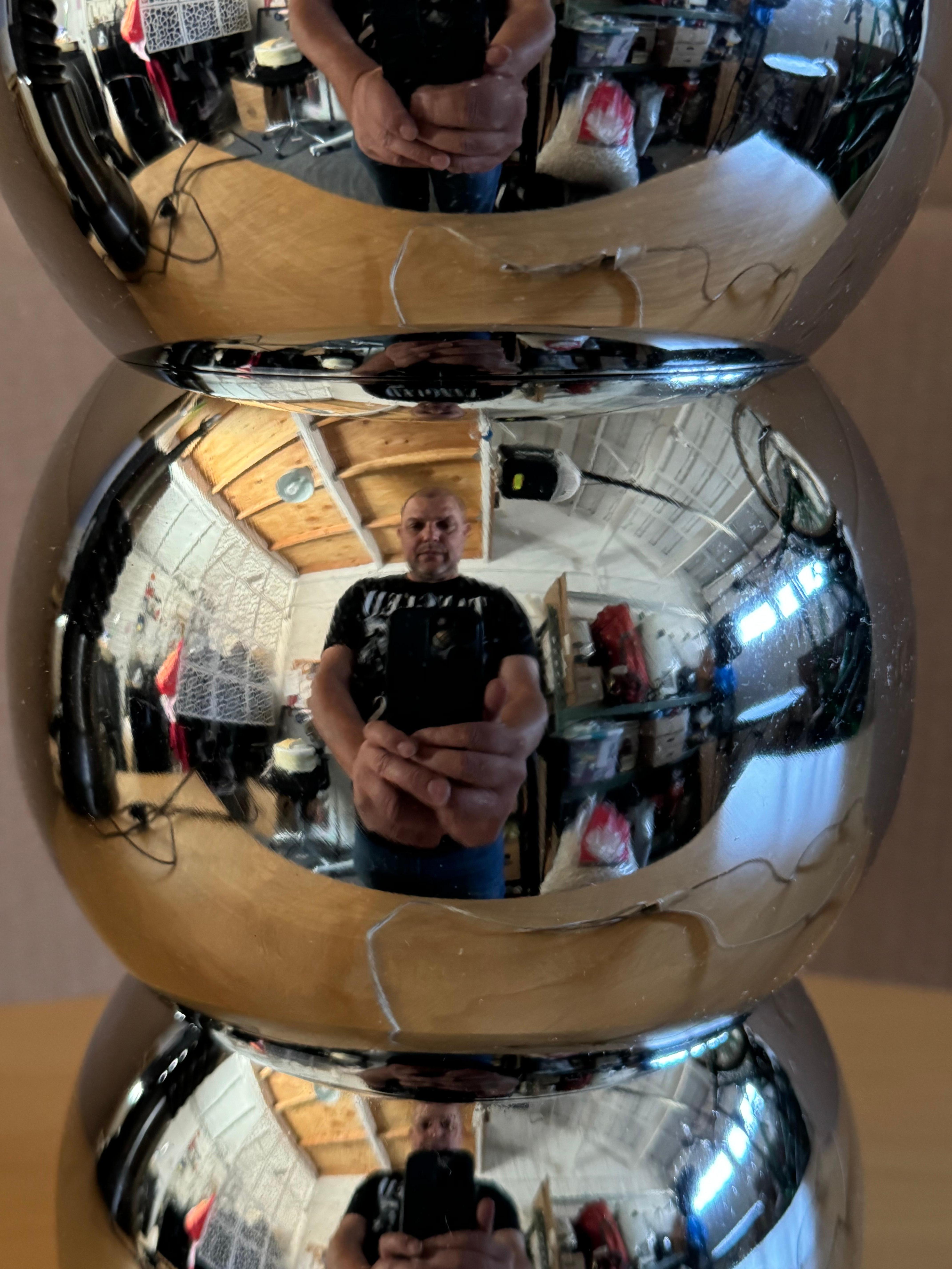 American Mid Century Modern George Kovacs Style Chrome Ball Lamp