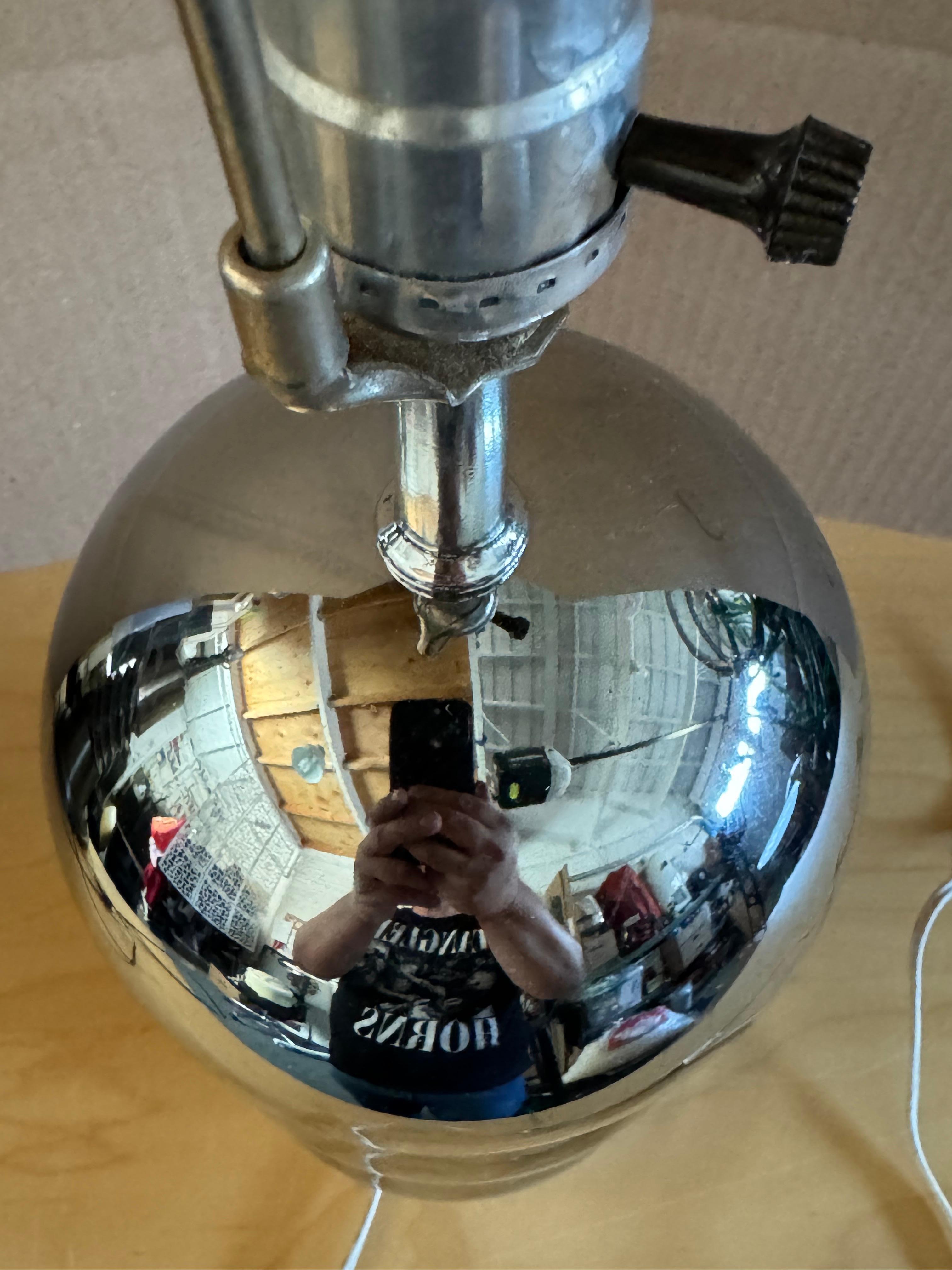 Mid Century Modern George Kovacs Style Chrome Ball Lamp In Good Condition In San Carlos, CA