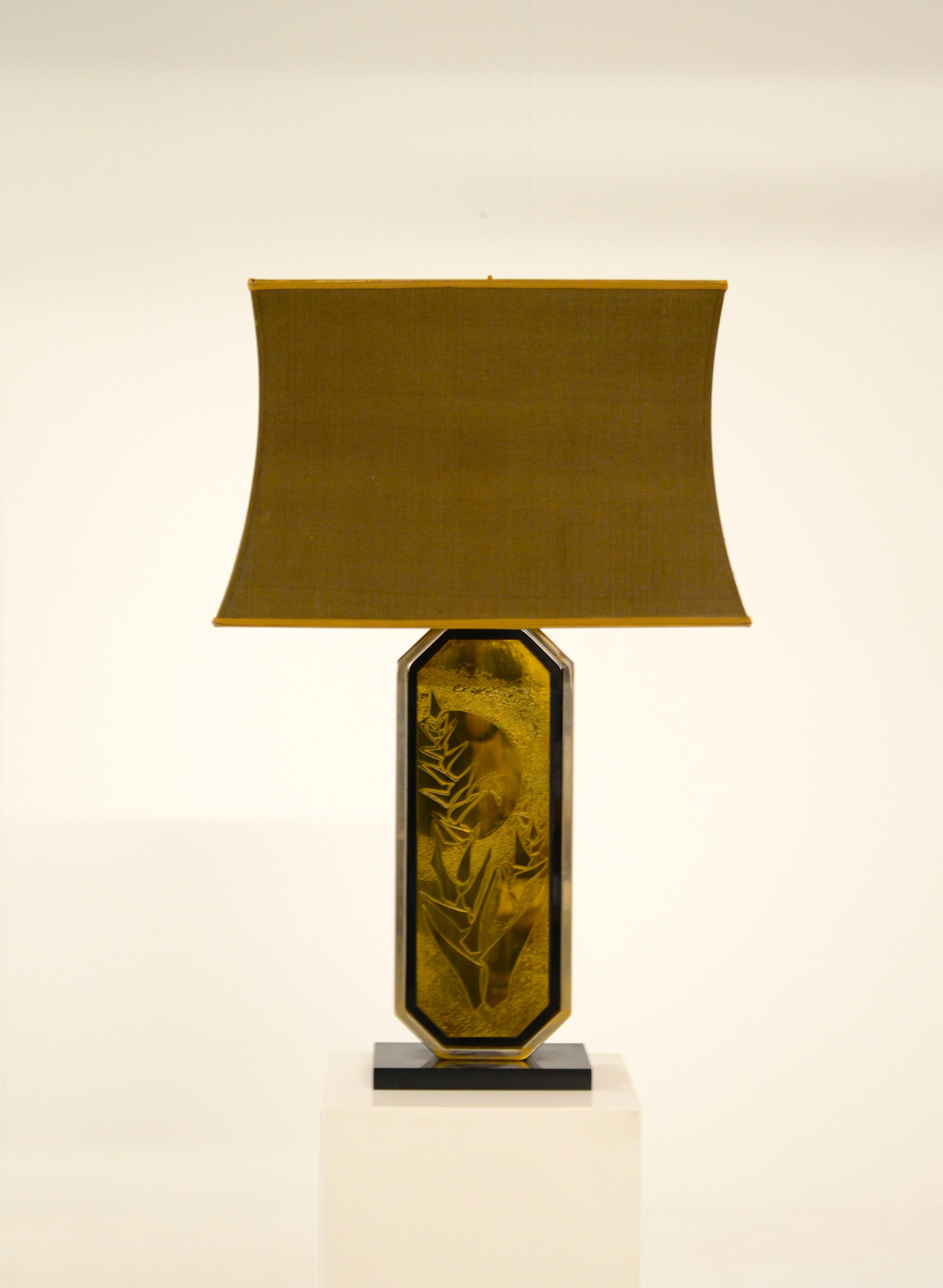 Mid-Century Modern George Mathias Table Lamp with Original Lamp Shade, 1970s 2