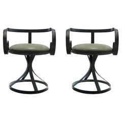 Mid-Century Modern George Mulhauser Pair of Scroll Chairs by Plycraft