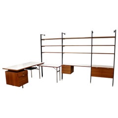 Mid Century Modern George Nelson Css Wall Unit Shelving Bookcase w Desk 1960s