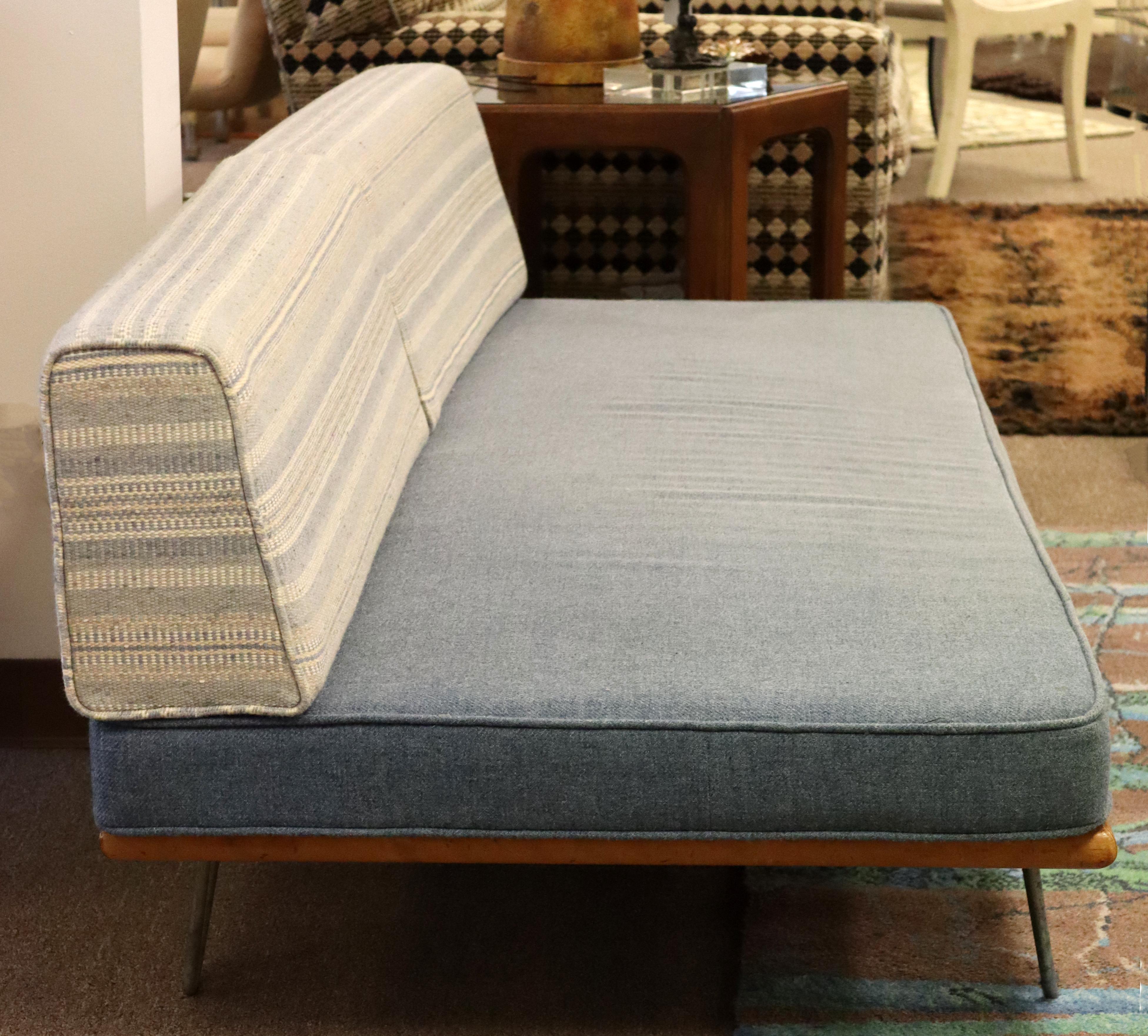 Mid-Century Modern George Nelson Daybed Sofa Wood Hairpin Legs, 1960s In Good Condition In Keego Harbor, MI