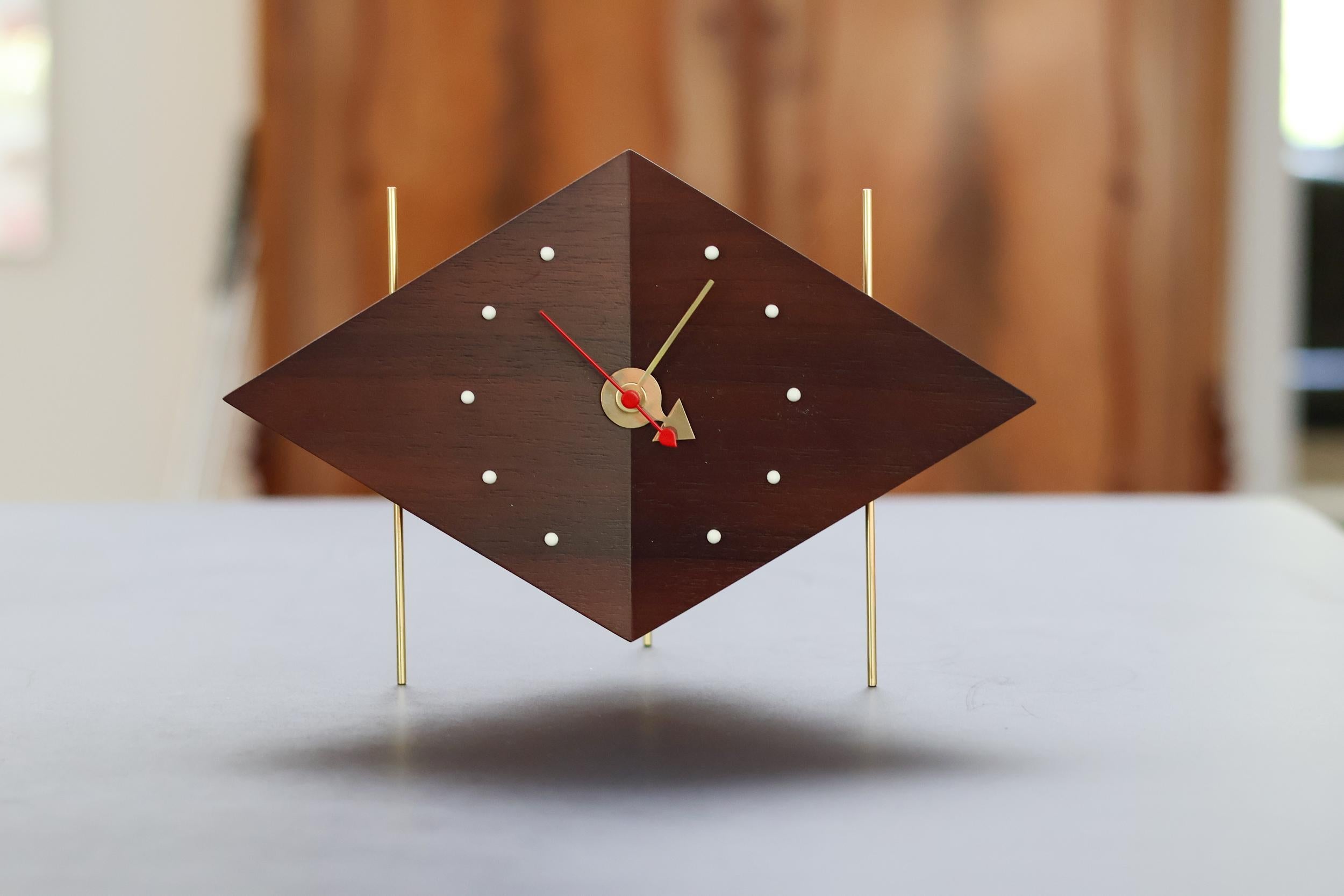 Mid-Century Modern Mid Century Modern George Nelson Diamond Clock For Sale