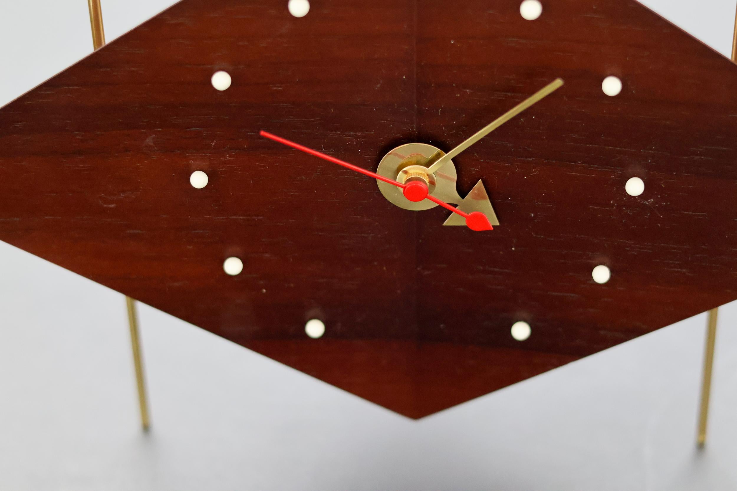 Swiss Mid Century Modern George Nelson Diamond Clock For Sale