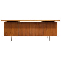 Vintage Mid-Century Modern George Nelson Floating Top Walnut Executive 1950s Desk