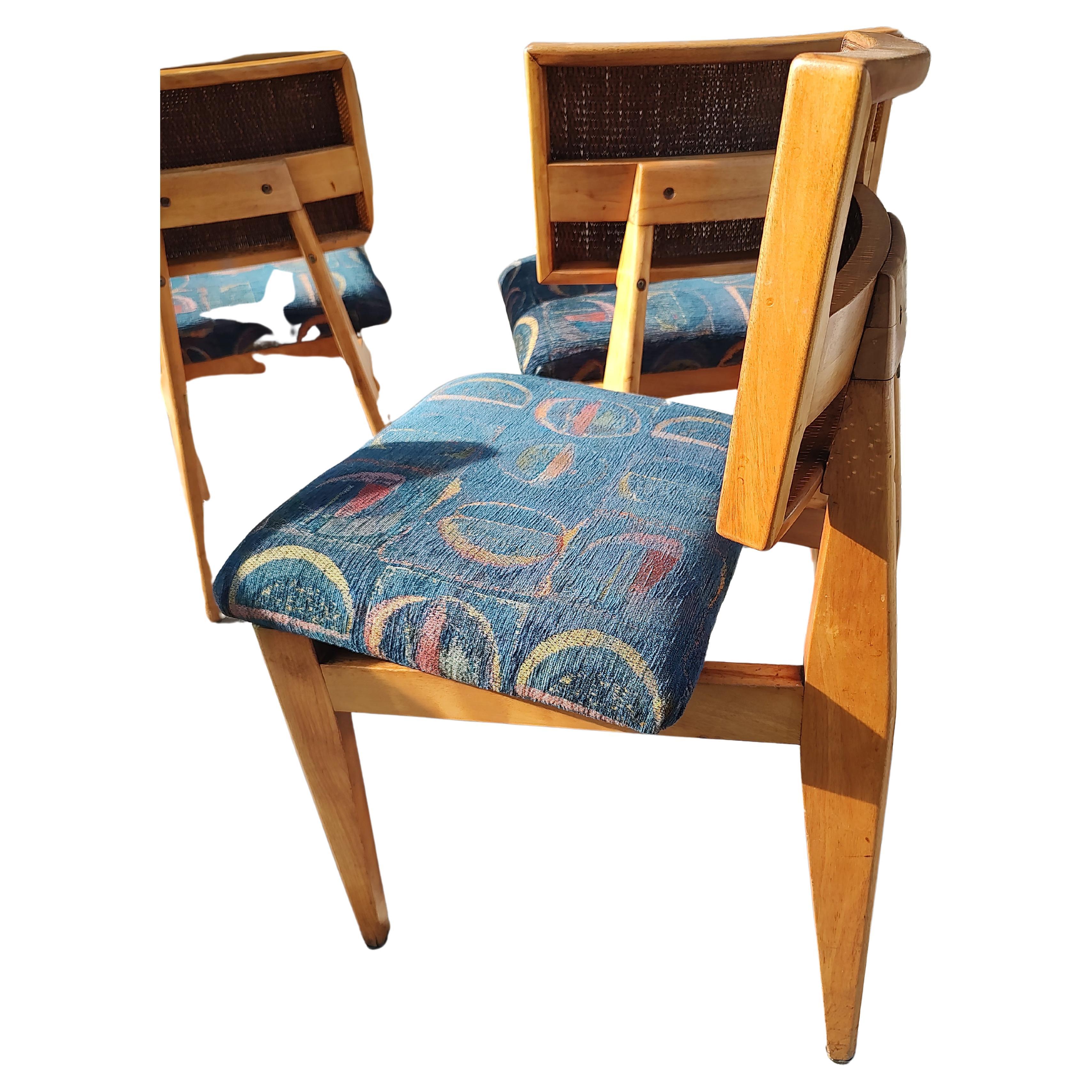 Tissu Chaises de salle à manger modernes du milieu du siècle dernier George Nelson pour Herman Miller en hêtre n° 4669 en vente