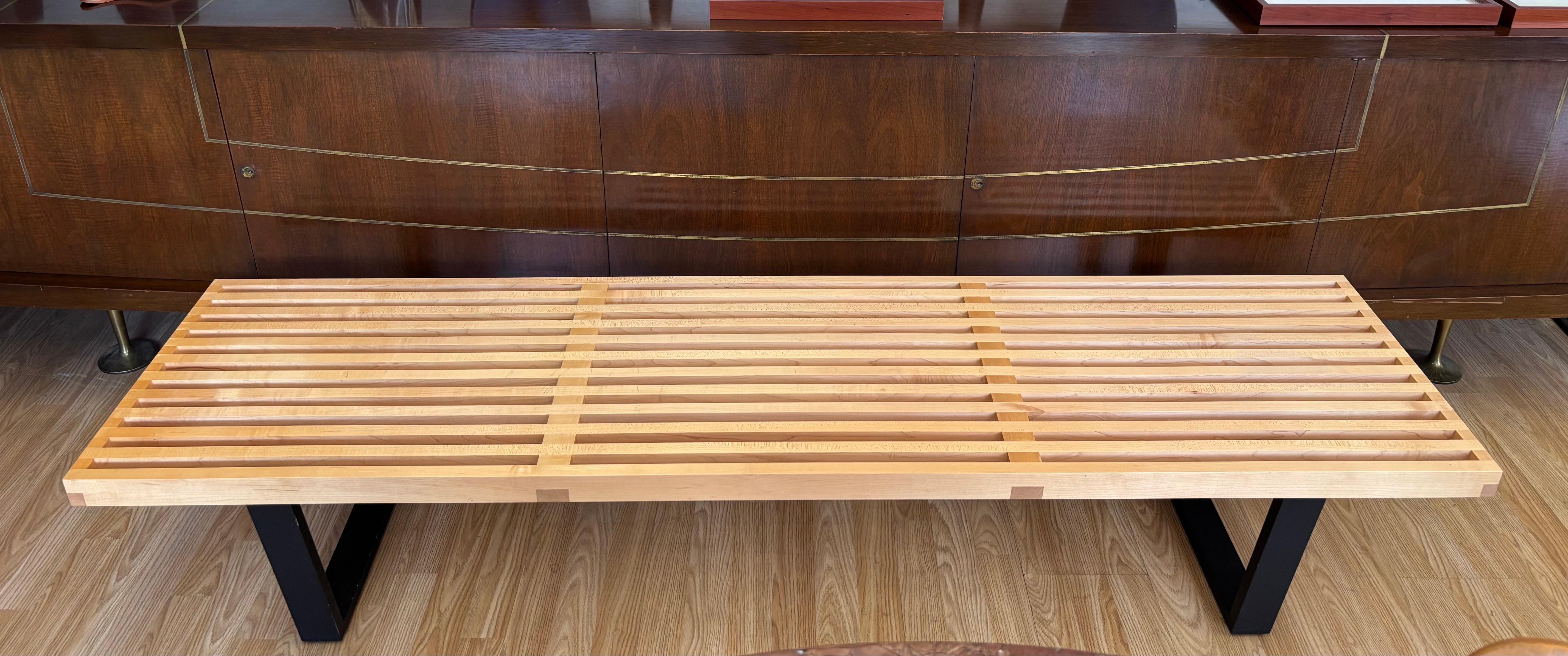 Américain Banc à lattes moderne du milieu du siècle George Nelson pour Herman Miller en vente