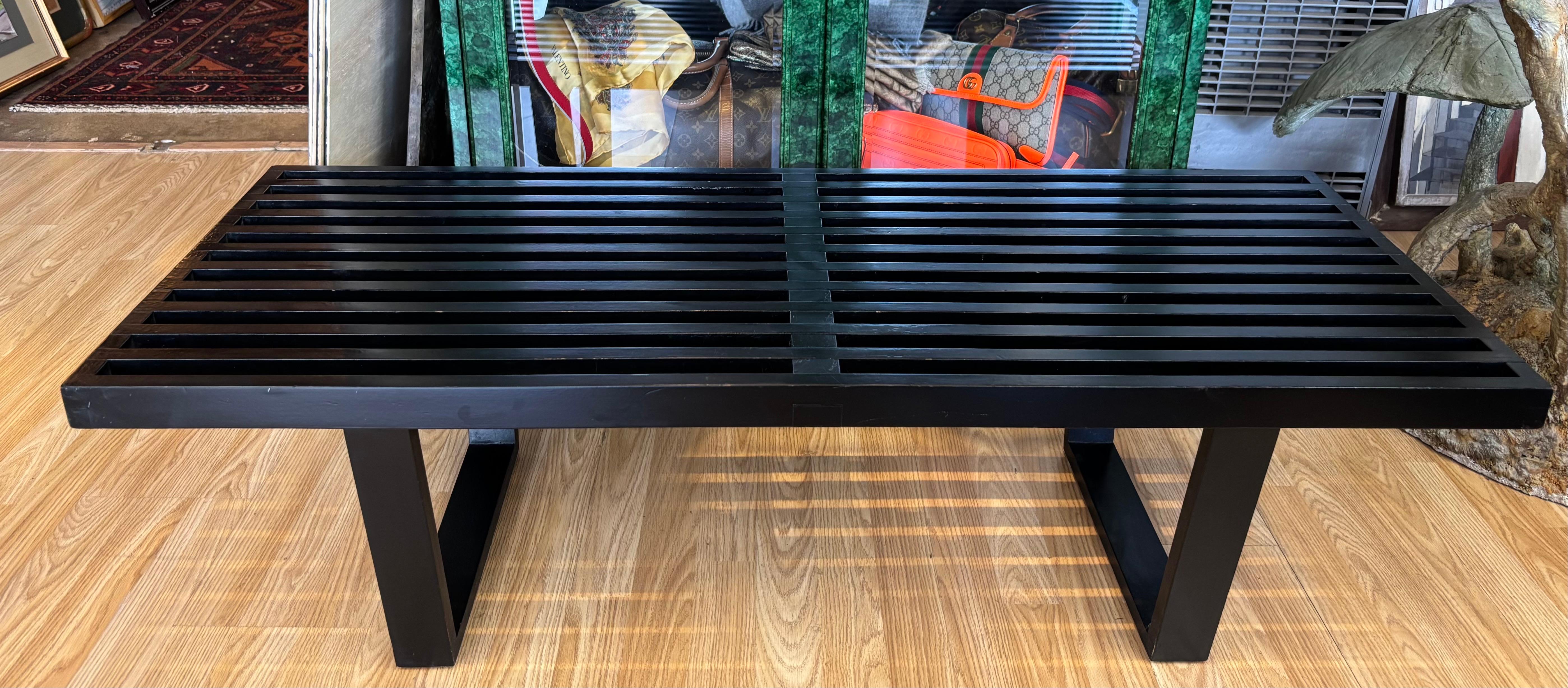 Américain Banc à lattes moderne du milieu du siècle George Nelson pour Herman Miller en vente