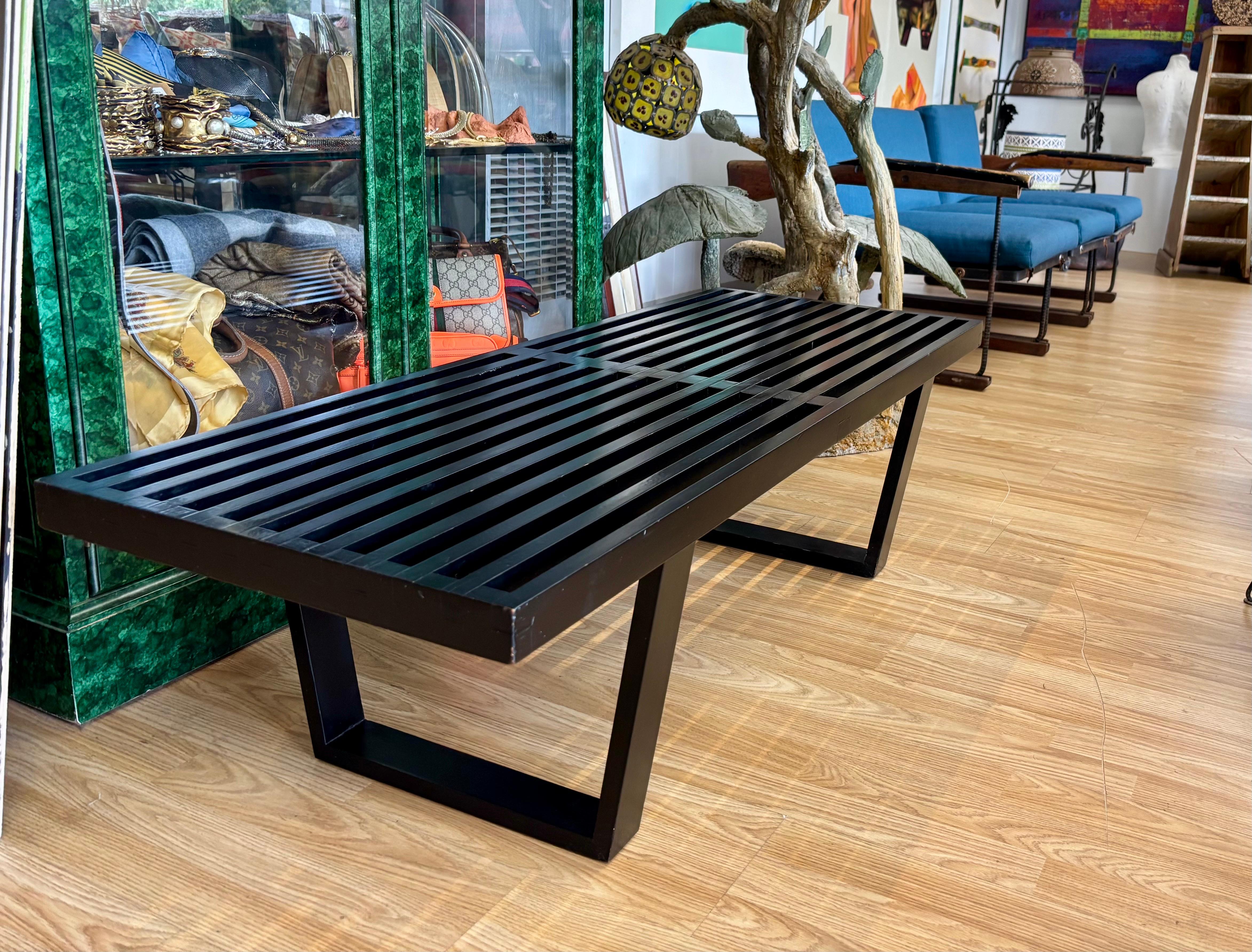 XXIe siècle et contemporain Banc à lattes moderne du milieu du siècle George Nelson pour Herman Miller en vente