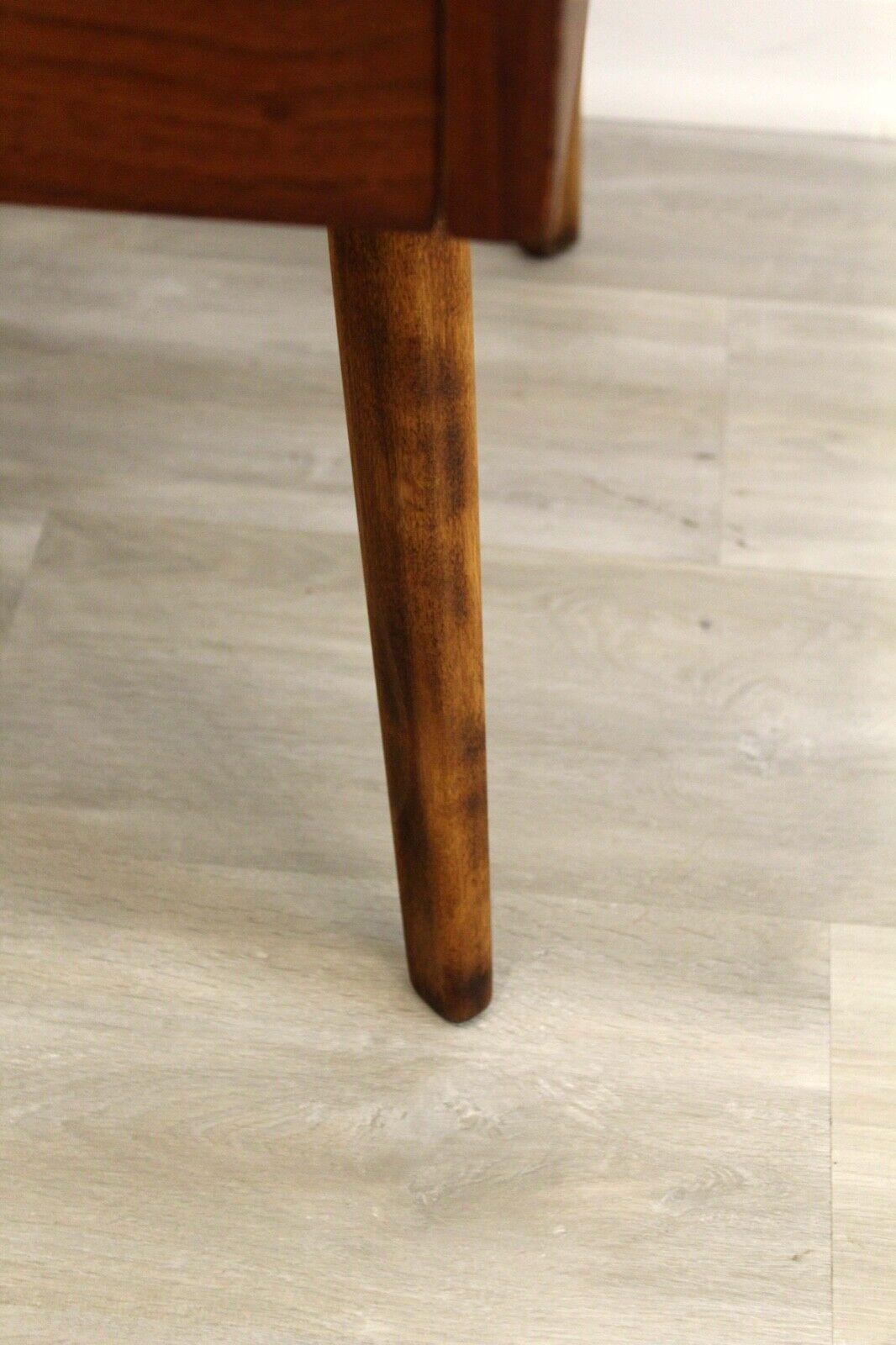 Mid-Century Modern George Nelson for Herman Miller Wood & Leather Side Table 2