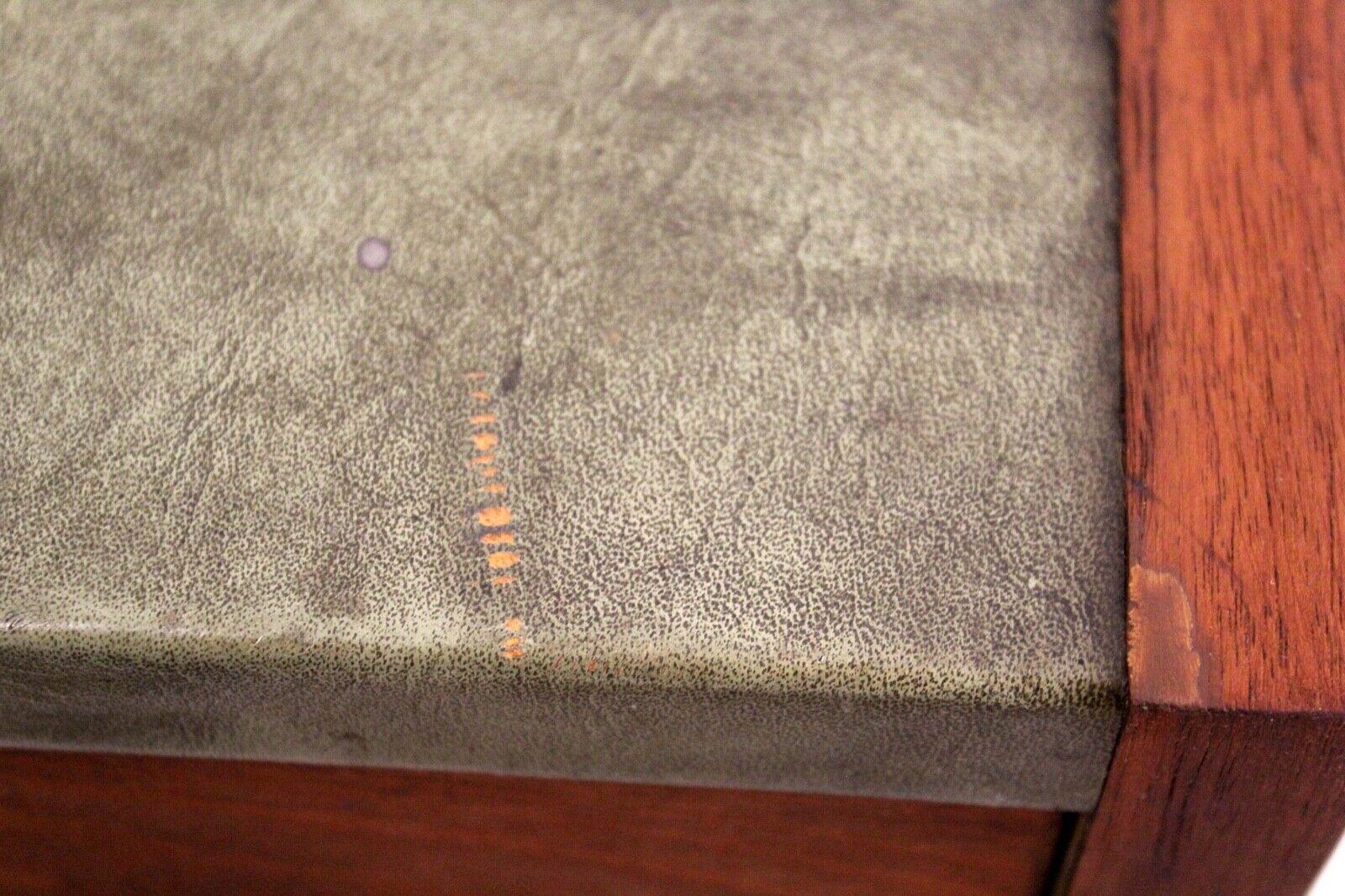 Mid-Century Modern George Nelson for Herman Miller Wood & Leather Side Table 3