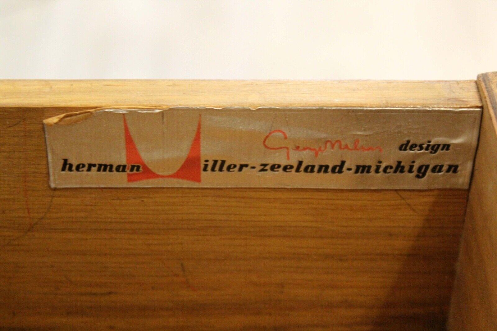 Mid-Century Modern George Nelson for Herman Miller Wood & Leather Side Table 5