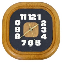 Vintage Mid-Century Modern George Nelson Howard Miller Square Wood Wall Clock, 1960s