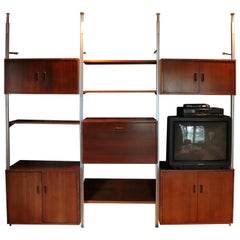 Mid-Century Modern George Nelson Omni 3 Bay Wall Unit Shelving Bookcase, 1960s