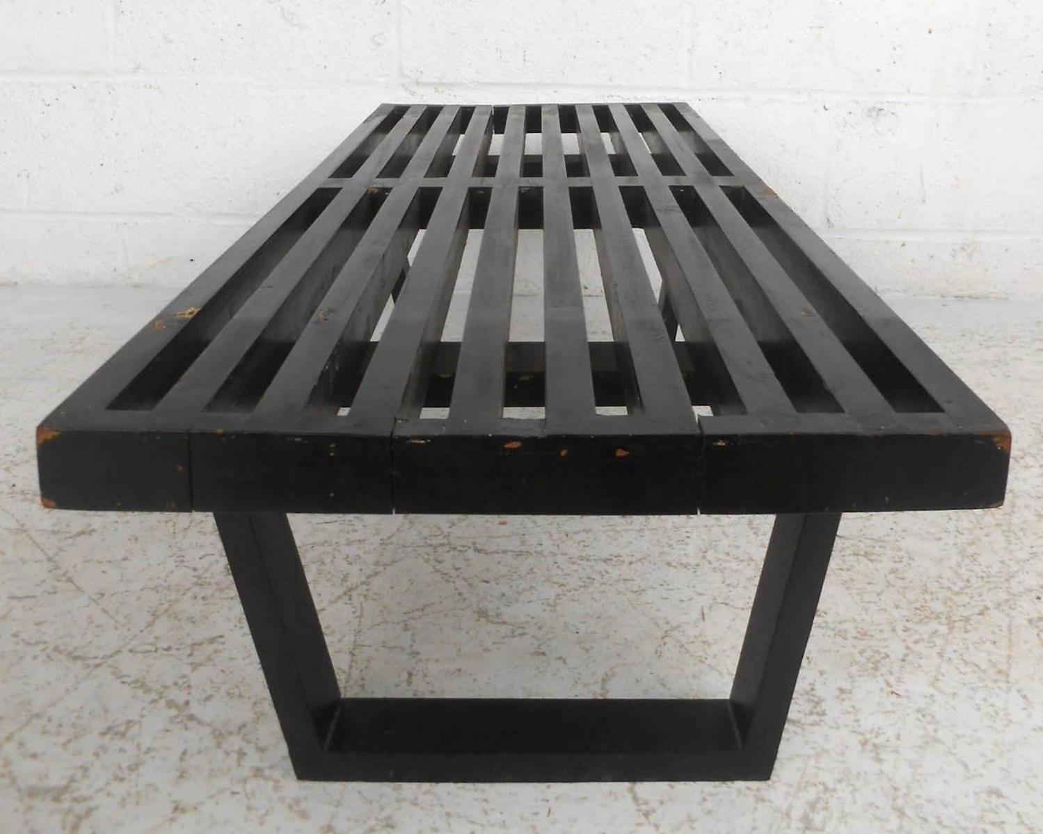Mid-Century Modern George Nelson Slat Bench In Good Condition In Brooklyn, NY