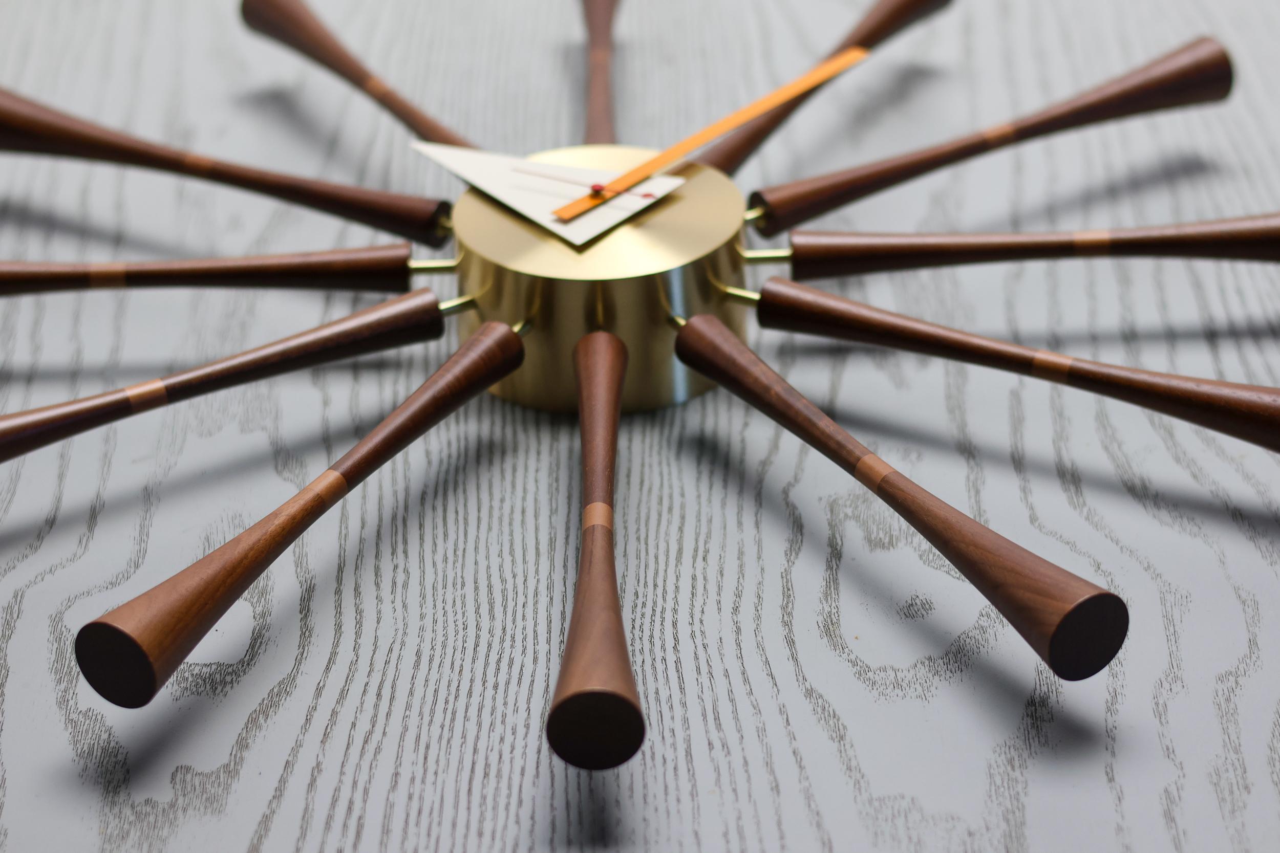 Mid Century Modern George Nelson Spindle Clock In Excellent Condition In Dronten, NL