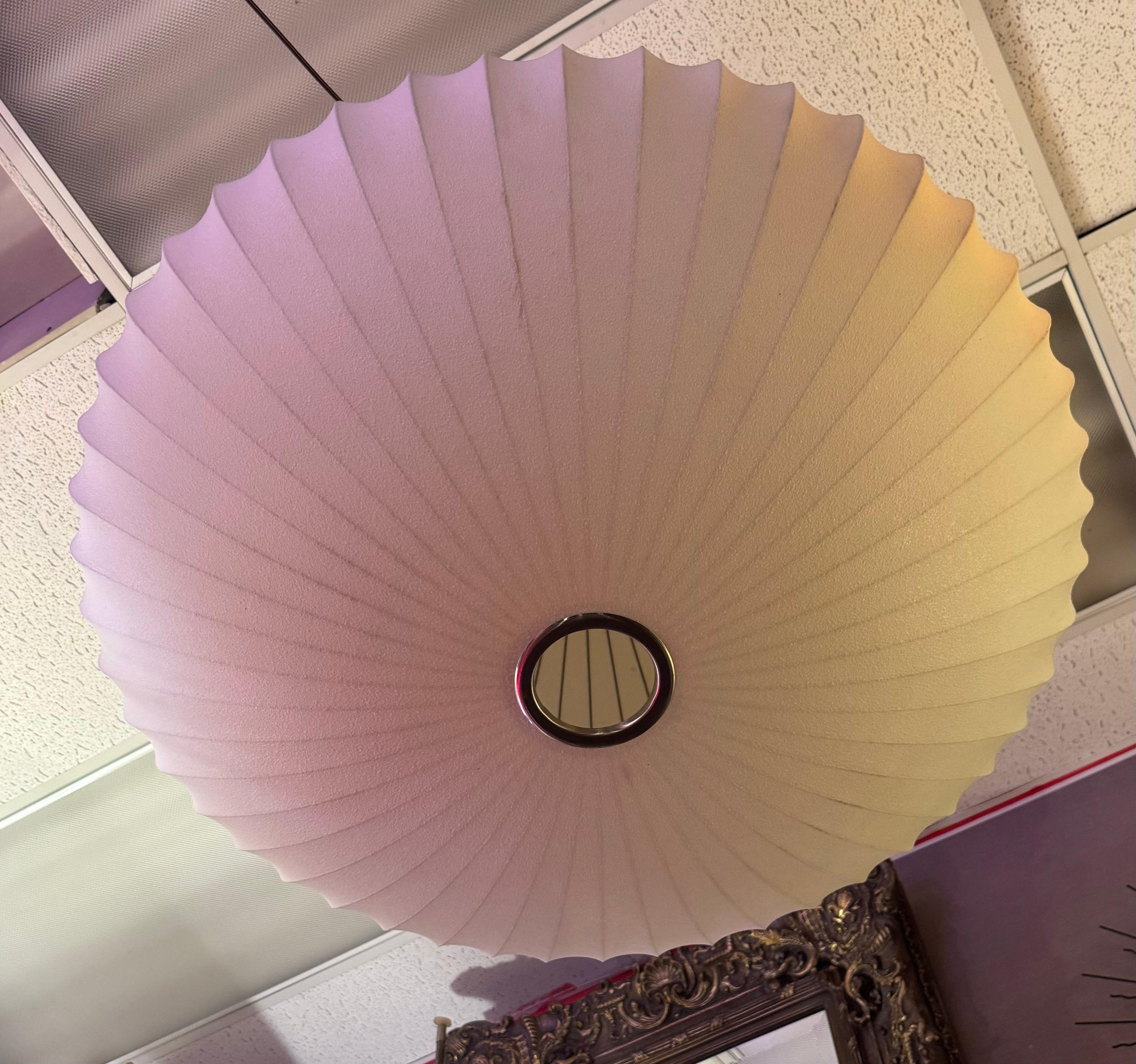 Mid-Century Modern Mid Century Modern George Nelson Style Large Atomic Hanging Saucer Bubble Lamp