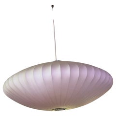 Vintage Mid Century Modern George Nelson Style Large Atomic Hanging Saucer Bubble Lamp