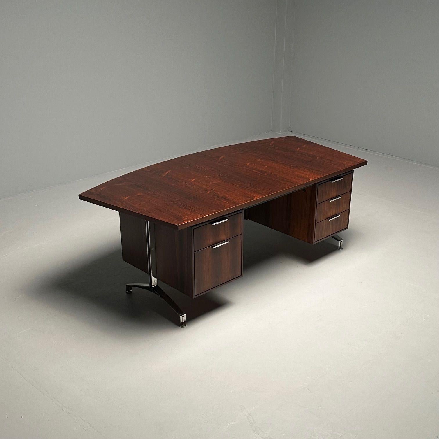 Mid-Century Modern George Nelson Style Partners / Executive Desk, Rosewood For Sale 4