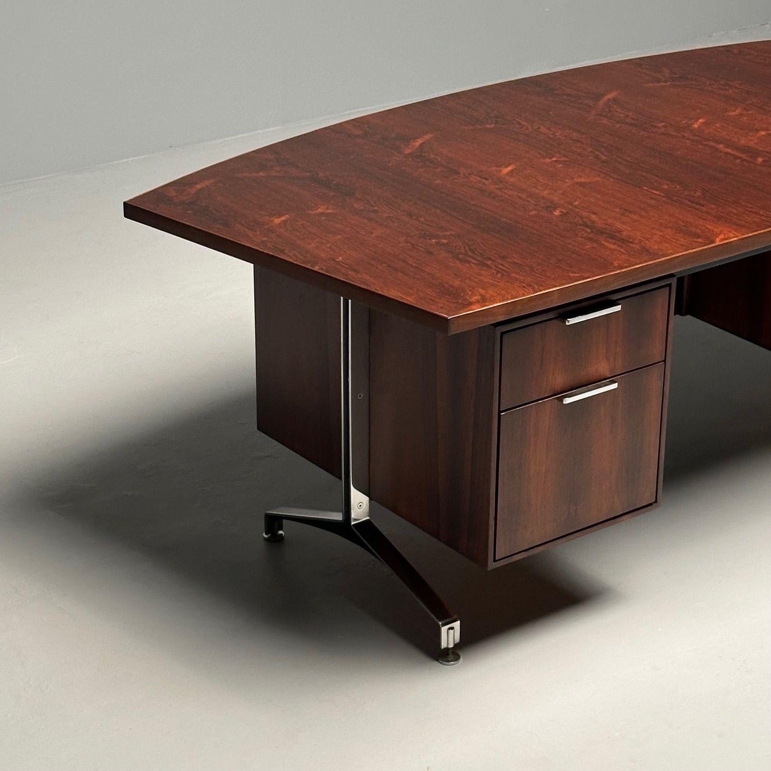 Mid-Century Modern George Nelson Style Partners / Executive Desk, Rosewood For Sale 4