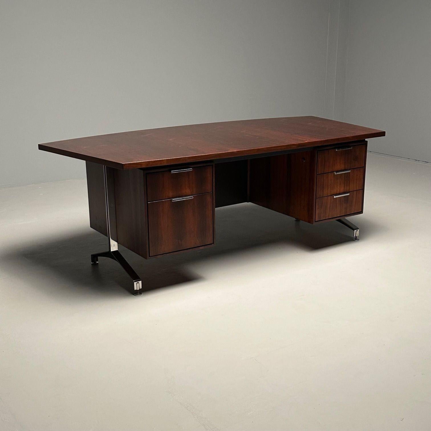 Mid-Century Modern George Nelson Style Partners / Executive Desk, Rosewood For Sale 5