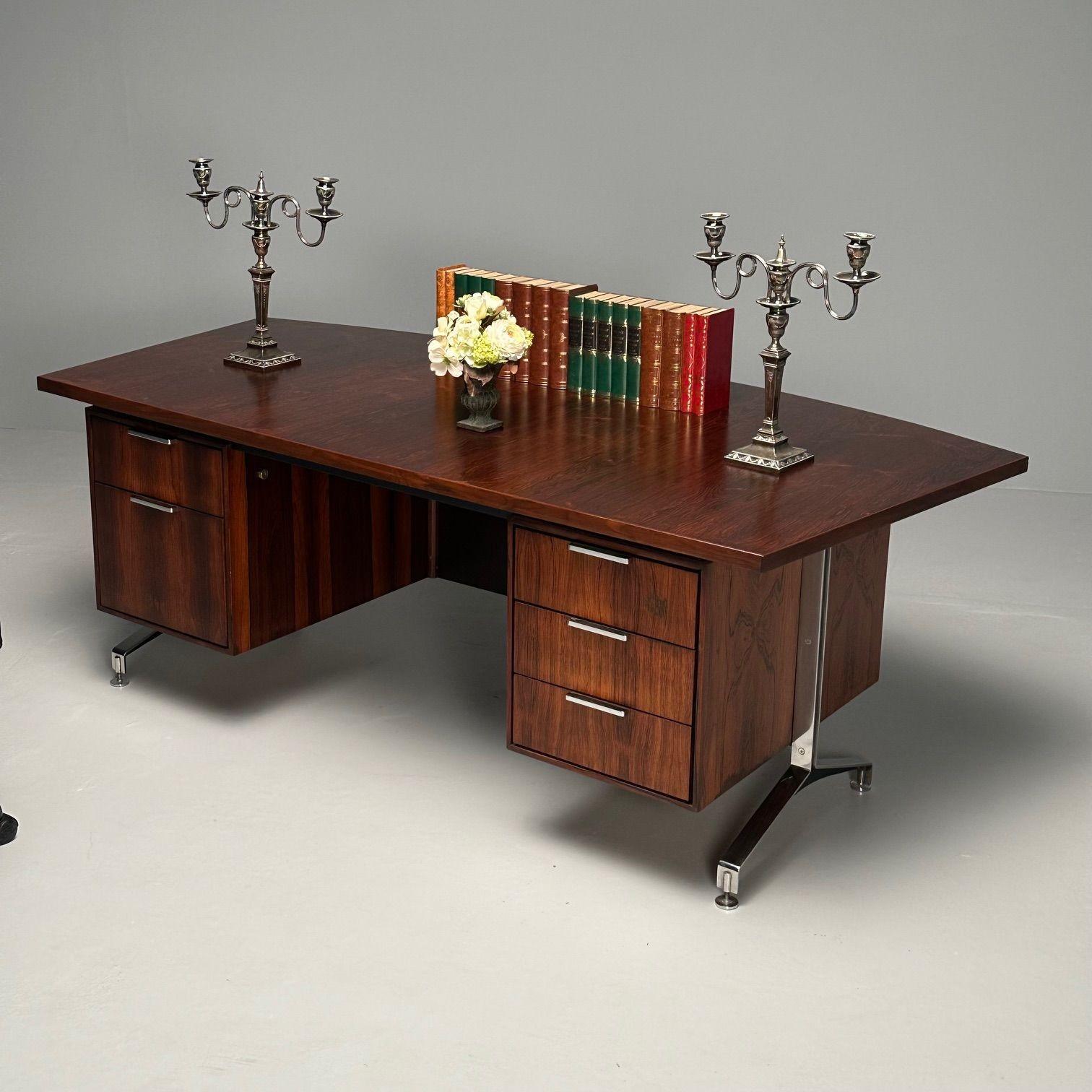 Mid-Century Modern George Nelson Style Partners / Executive Desk, Rosewood For Sale 6