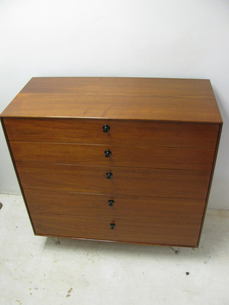 Mid Century Modern George Nelson Thin Edge Teak Five Drawer