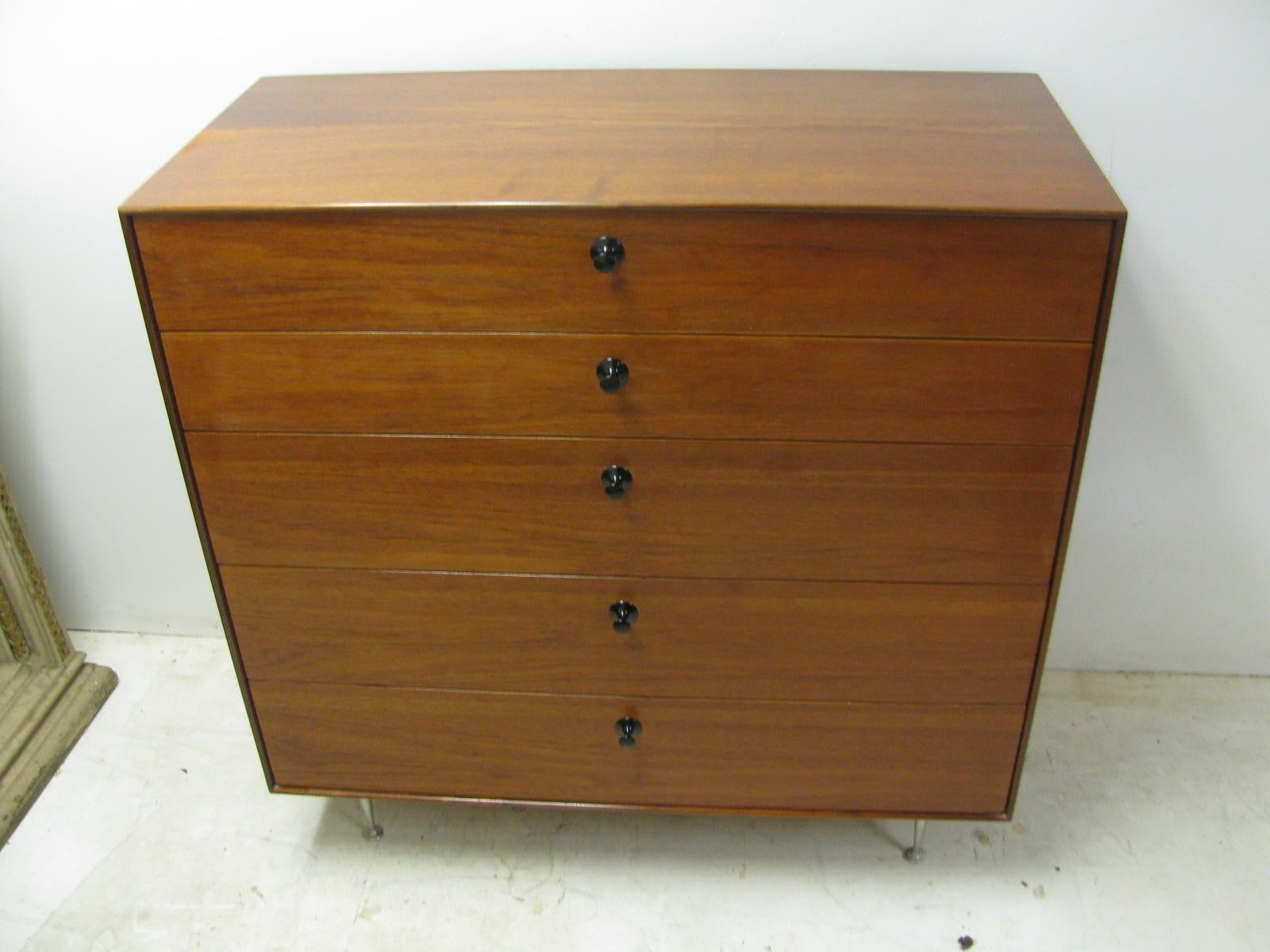 Mid-20th Century Mid-Century Modern George Nelson Thin Edge Teak Five-Drawer Dresser