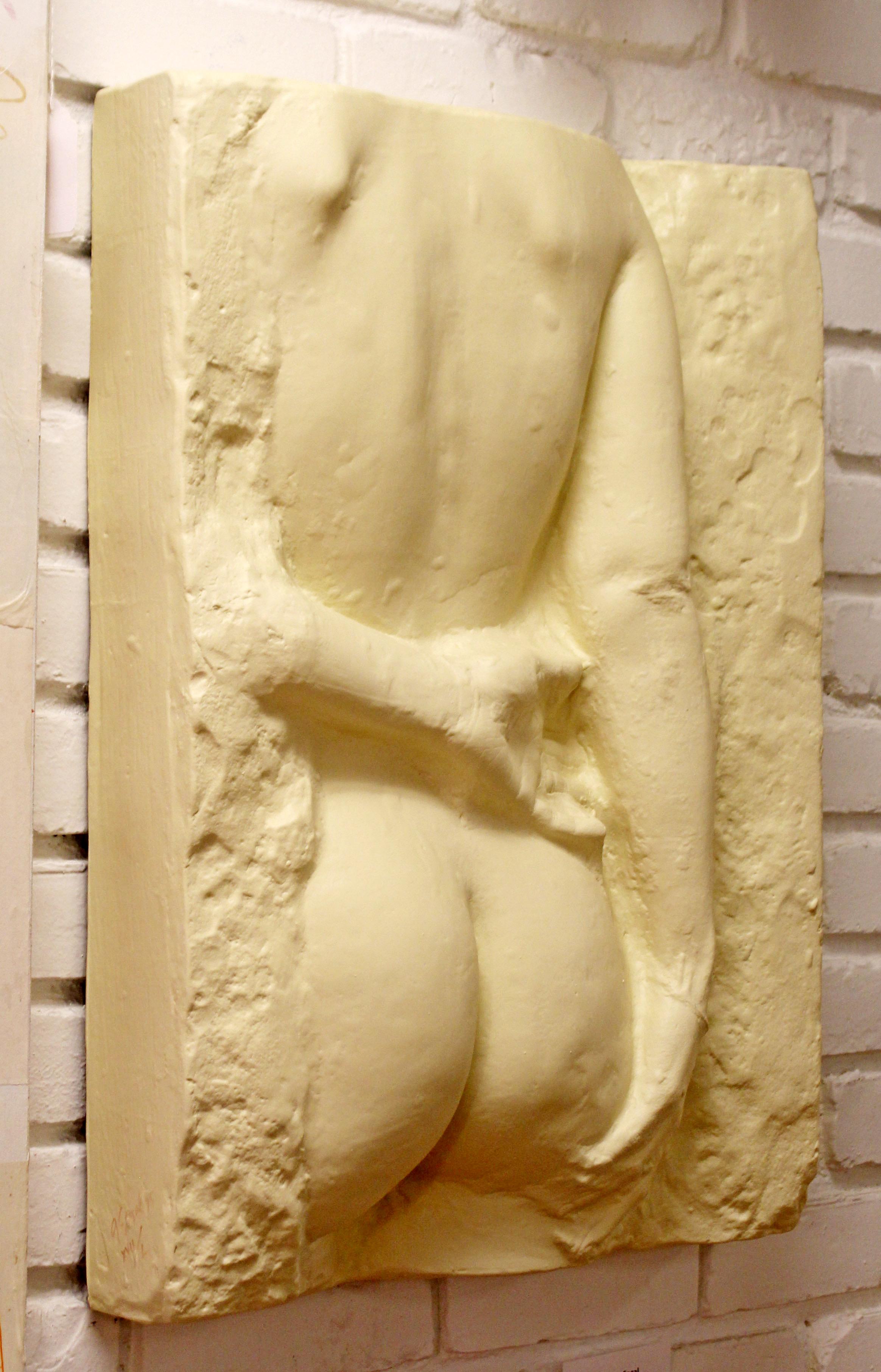 For your consideration is an incredible, cast plaster wall relief sculpture, entitled 
