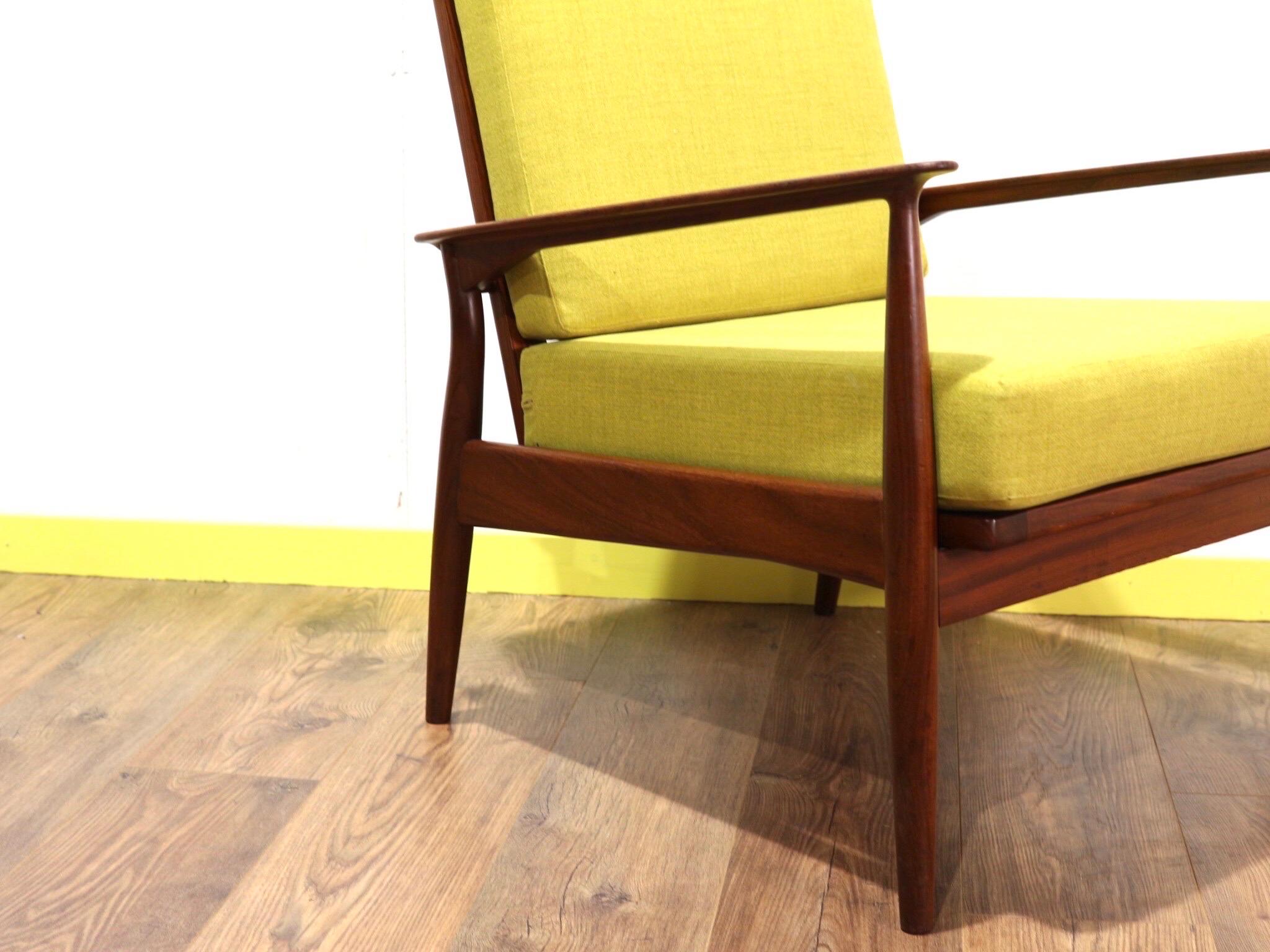Fabric Mid-Century Modern George Stone Danish Style Lounge Chair For Sale