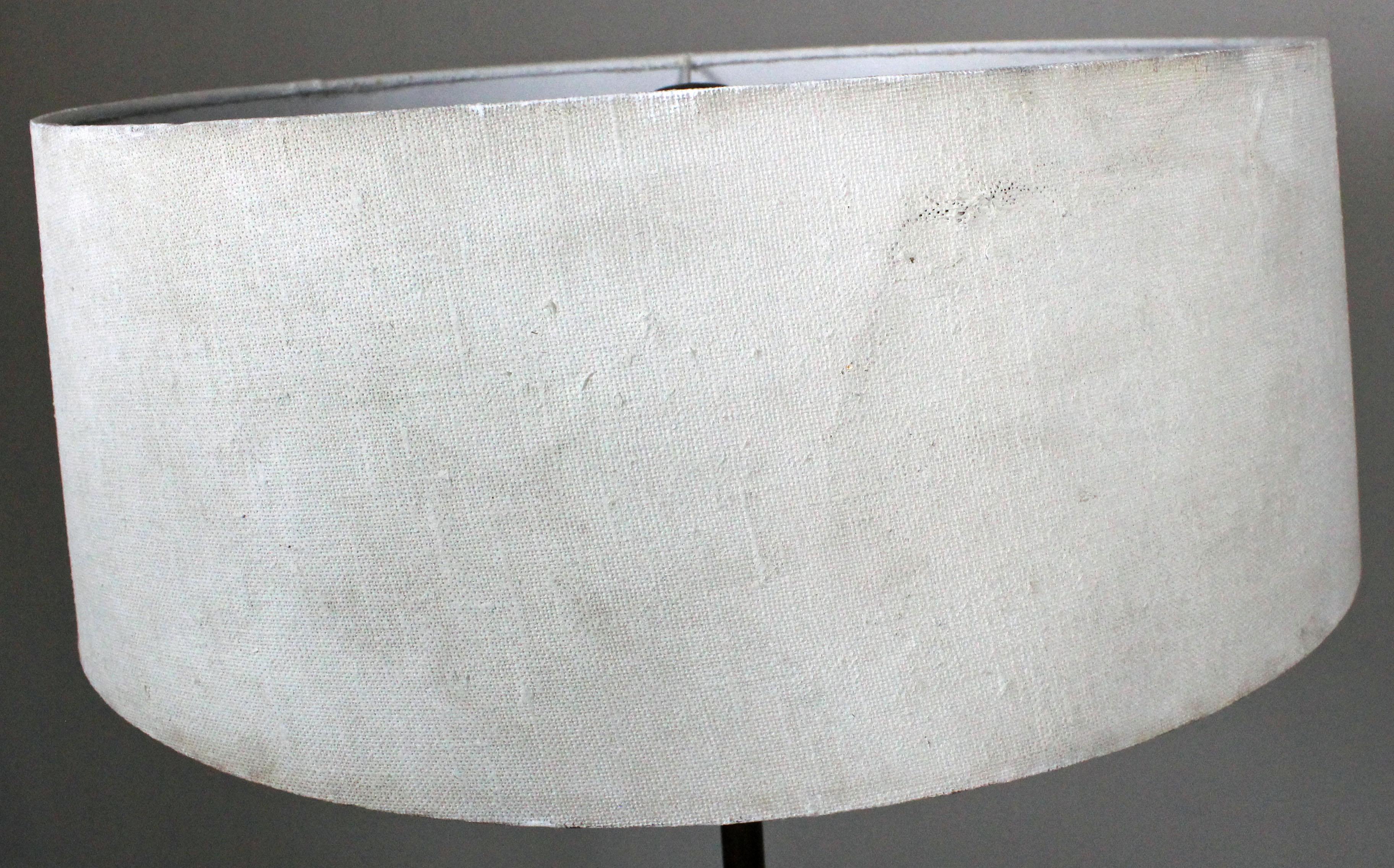 20th Century Mid-Century Modern Gerald Thurston for Lightolier Brass Teak Floor Lamp