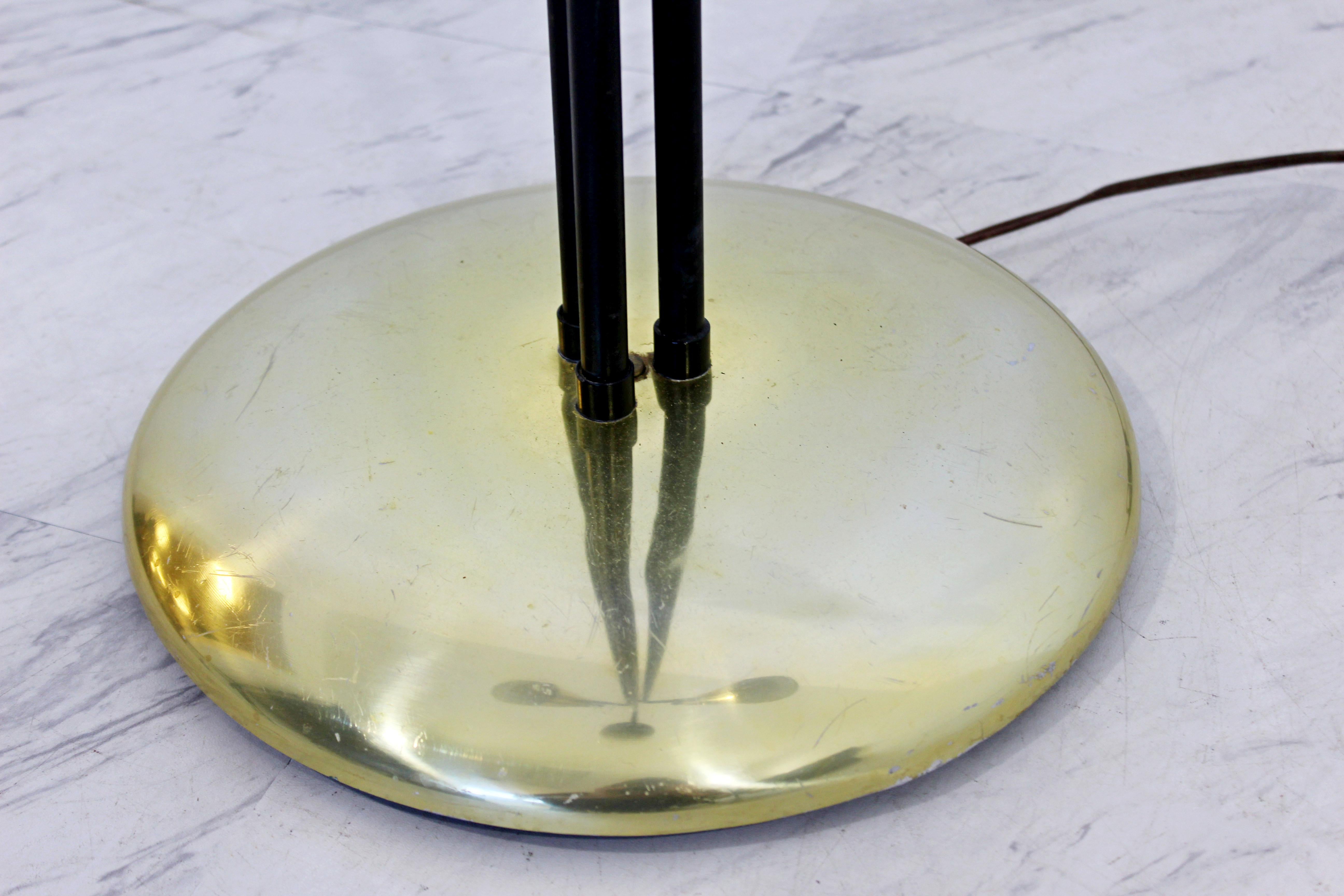 Mid-Century Modern Gerald Thurston Lightolier 3 Headed Brass Floor Lamp, 1960s 1