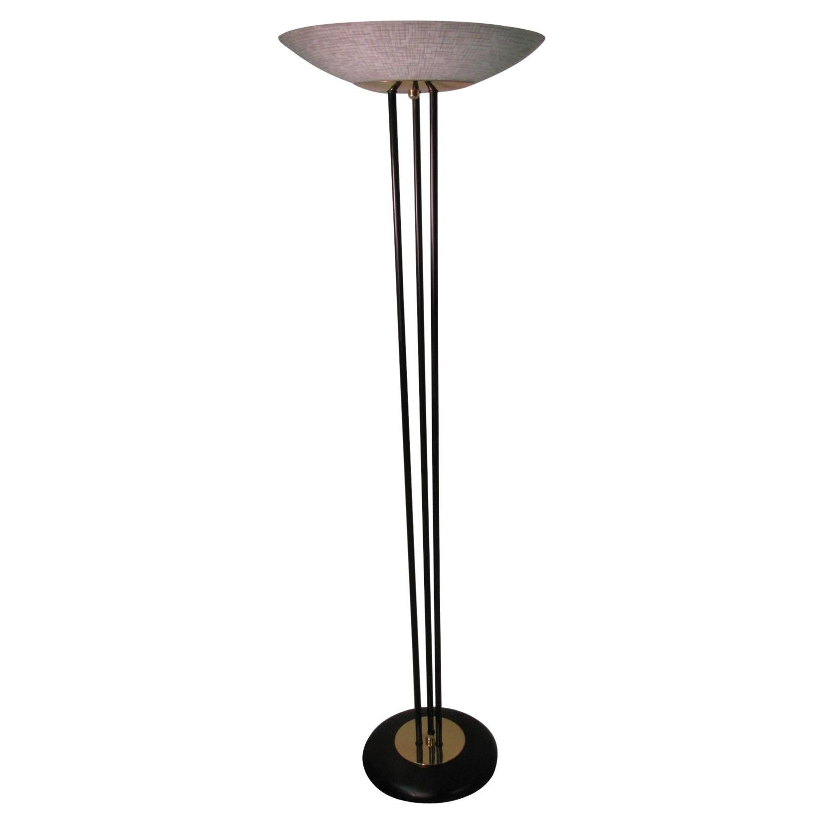 Moderne Gerald Thurston Fackellampe aus der Mitte des Jahrhunderts mit Glasschalenschirm