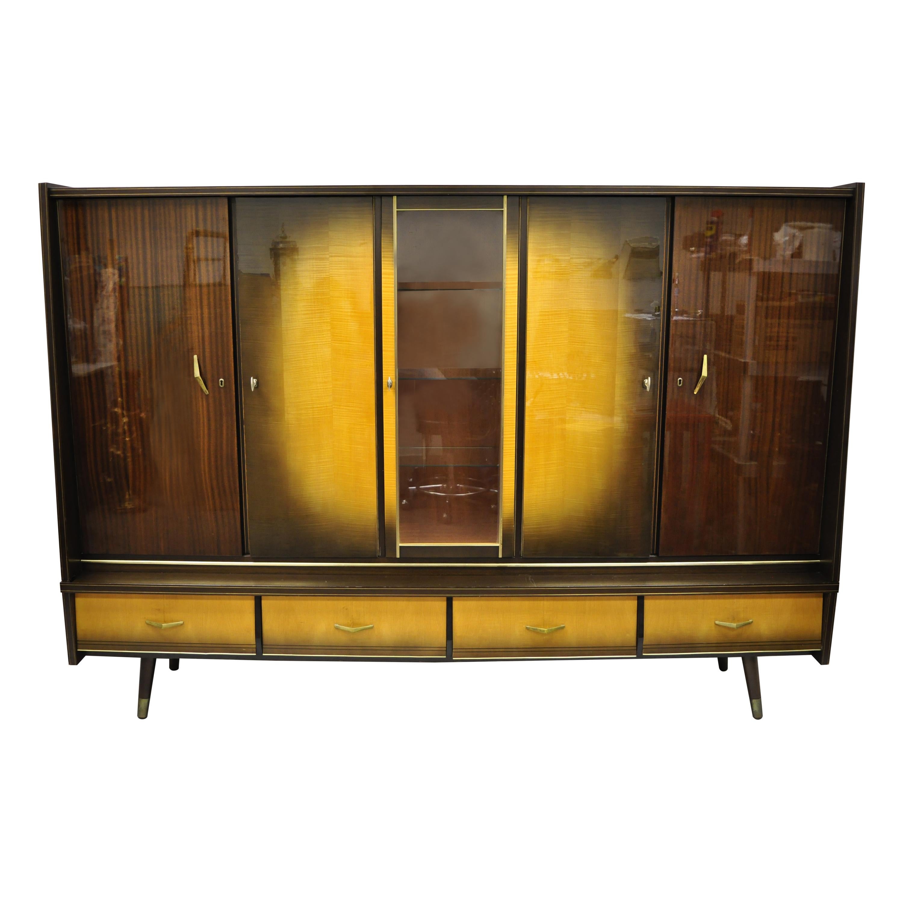 Mid-Century Modern German Atomic Era Large China Display Cabinet Bar Unit