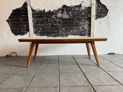 Mid Century Modern German ceramic tile and brass walnut coffee table