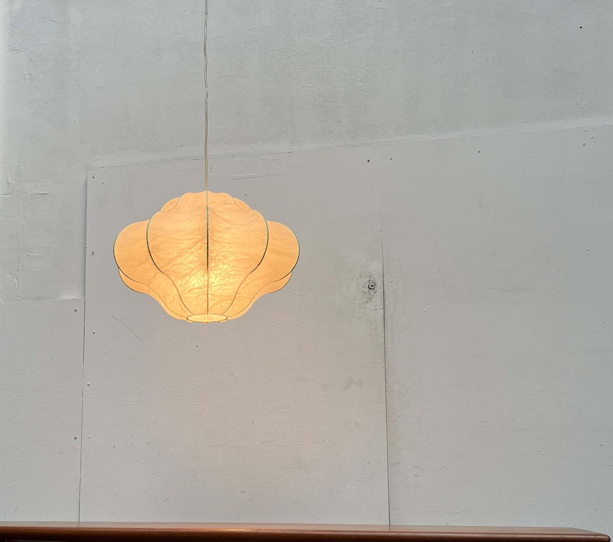 Lampada a sospensione a bozzolo tedesca di metà secolo Friedel Wauer Goldkant, anni '60 in vendita 10