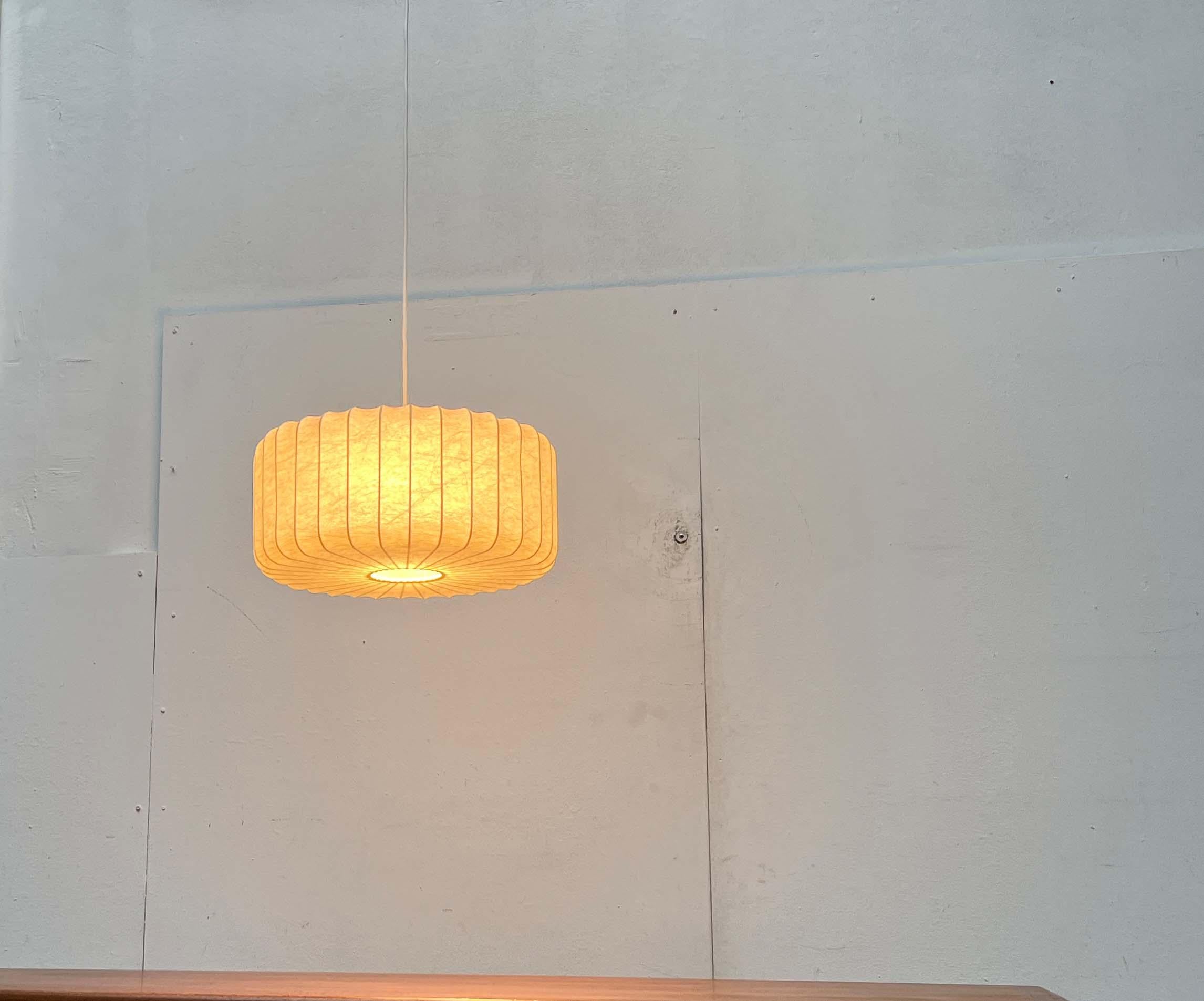 Lampada a sospensione a bozzolo tedesca di metà secolo Friedel Wauer Goldkant, anni '60 in vendita 10