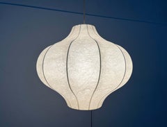 Mid-Century Modern German Cocoon Pendant Lamp Friedel Wauer Goldkant, 1960s