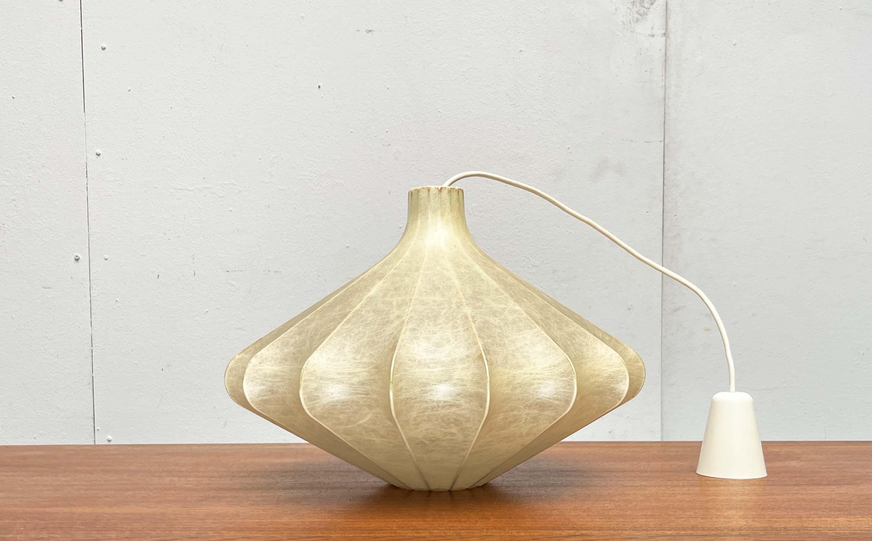 Mid-Century Modern German Cocoon Pendant Lamp Friedel Wauer Goldkant 1960s For Sale 15