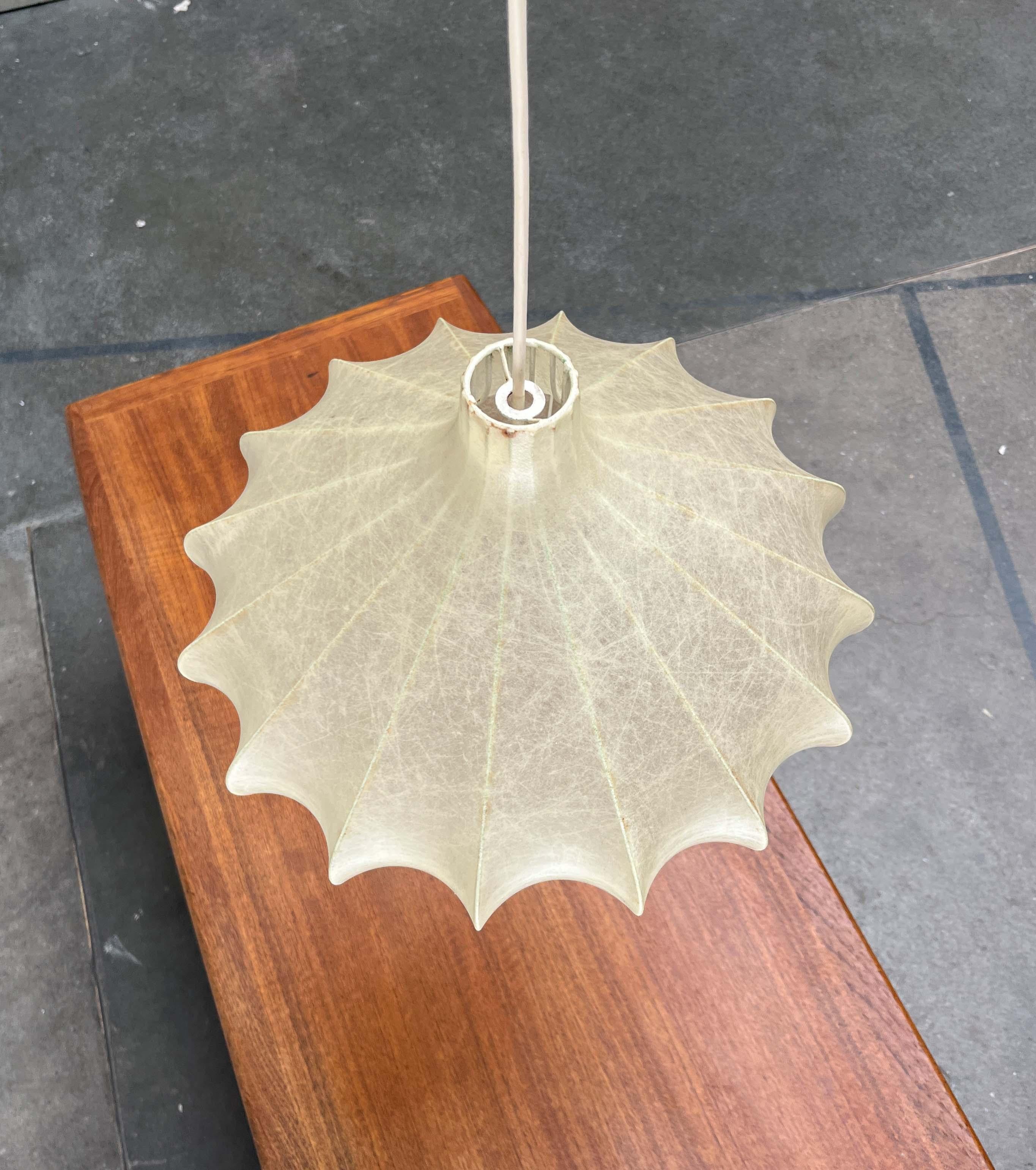Metal Mid-Century Modern German Cocoon Pendant Lamp Friedel Wauer Goldkant 1960s For Sale