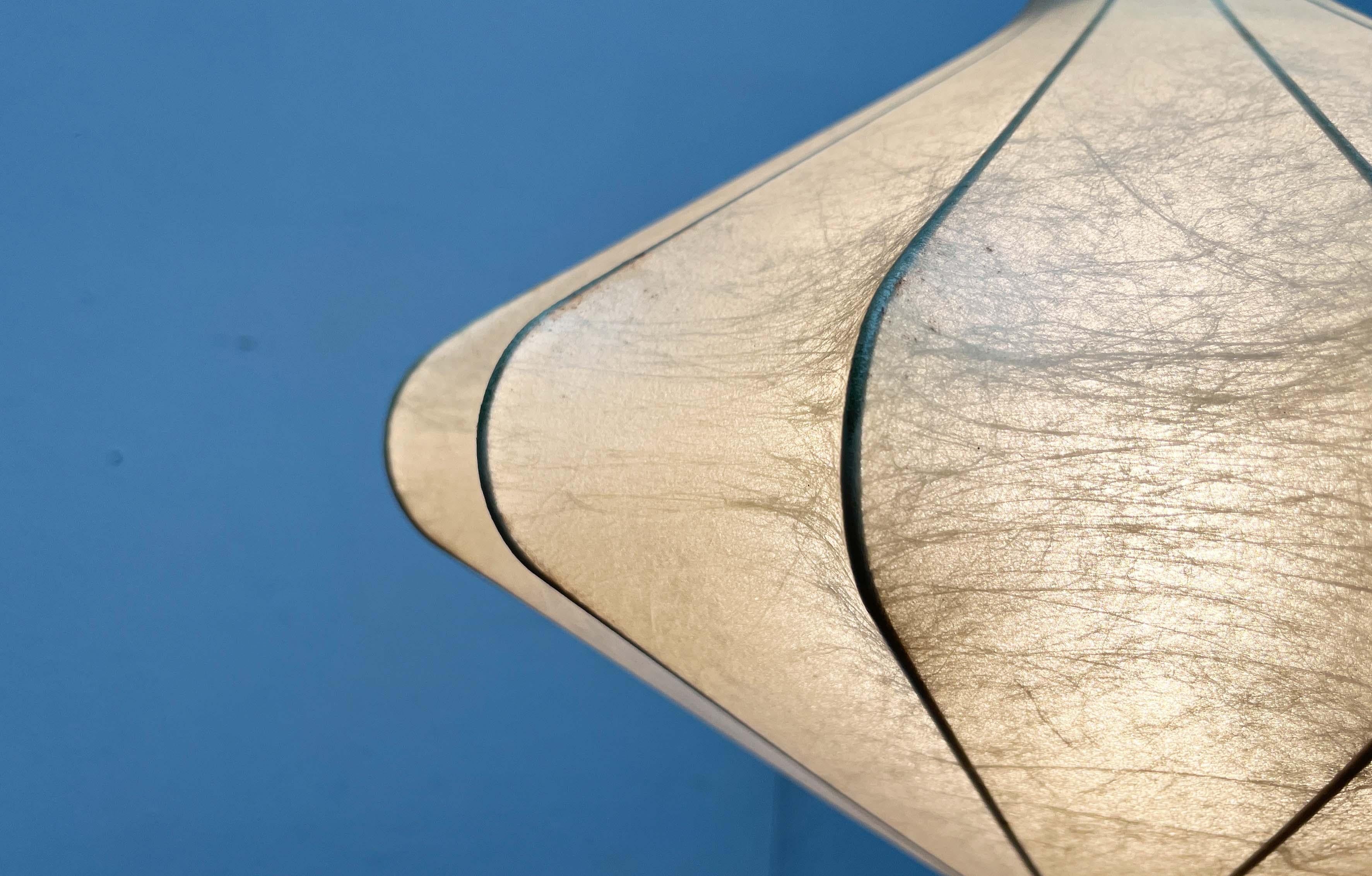Mid-Century Modern German Cocoon Pendant Lamp Friedel Wauer Goldkant 1960s For Sale 4