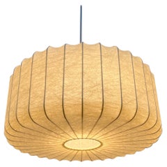 Lampada a sospensione a bozzolo tedesca di metà secolo Friedel Wauer Goldkant, anni '60