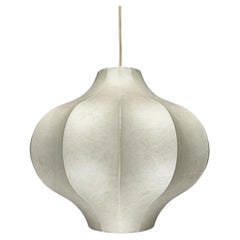 Mid-Century Modern German Cocoon Pendant Lamp Friedel Wauer Goldkant, 1960s
