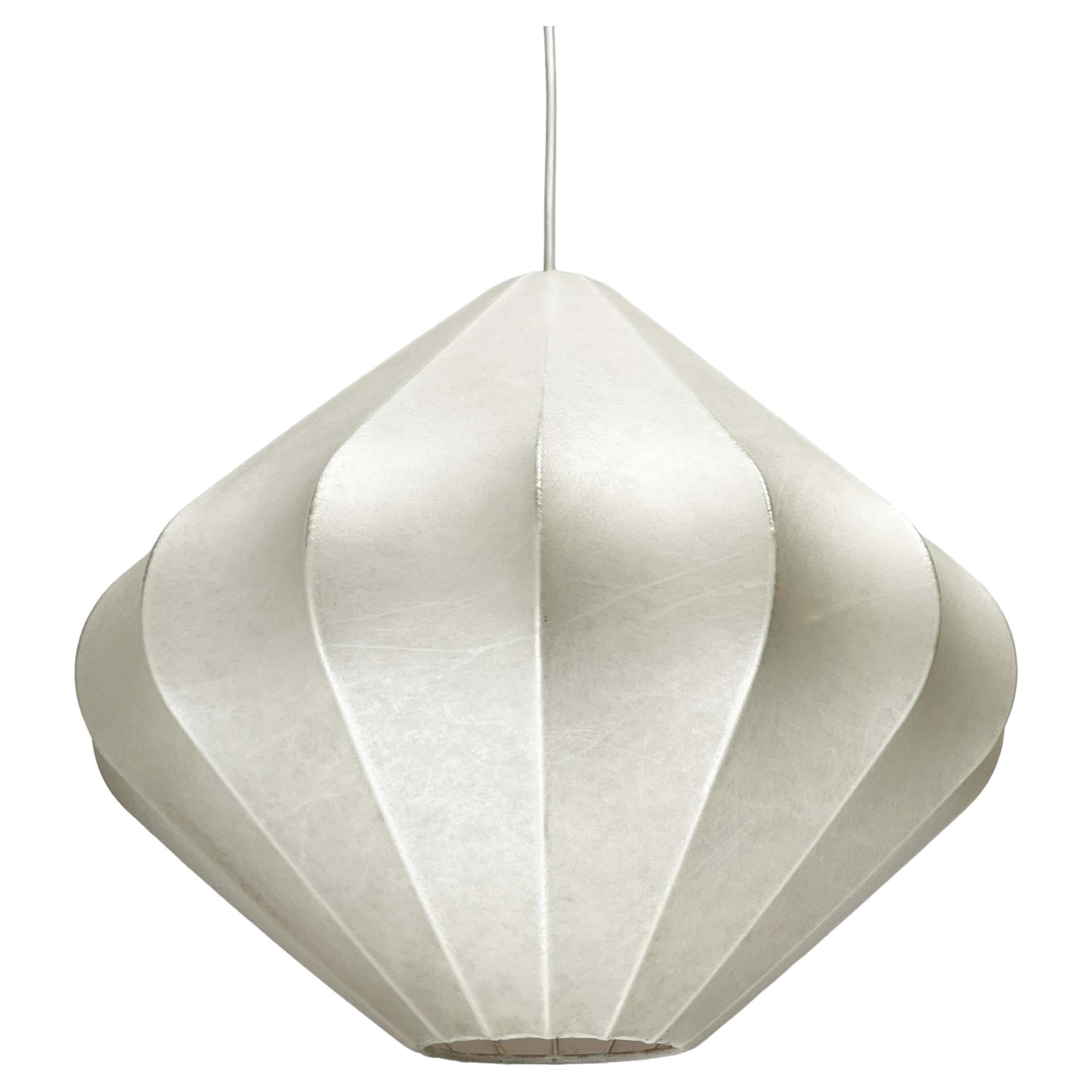 Mid-Century Modern German Cocoon Pendant Lamp Friedel Wauer Goldkant 1960s